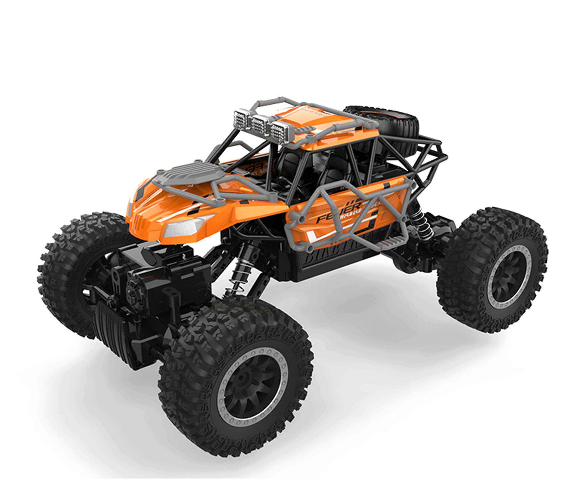 Kun-ting Remote control car, RC off-road vehicle 2.4Ghz 4WD 1:18 rechargeable remote control crawler is suitable for adult/child toy car (Orange)
