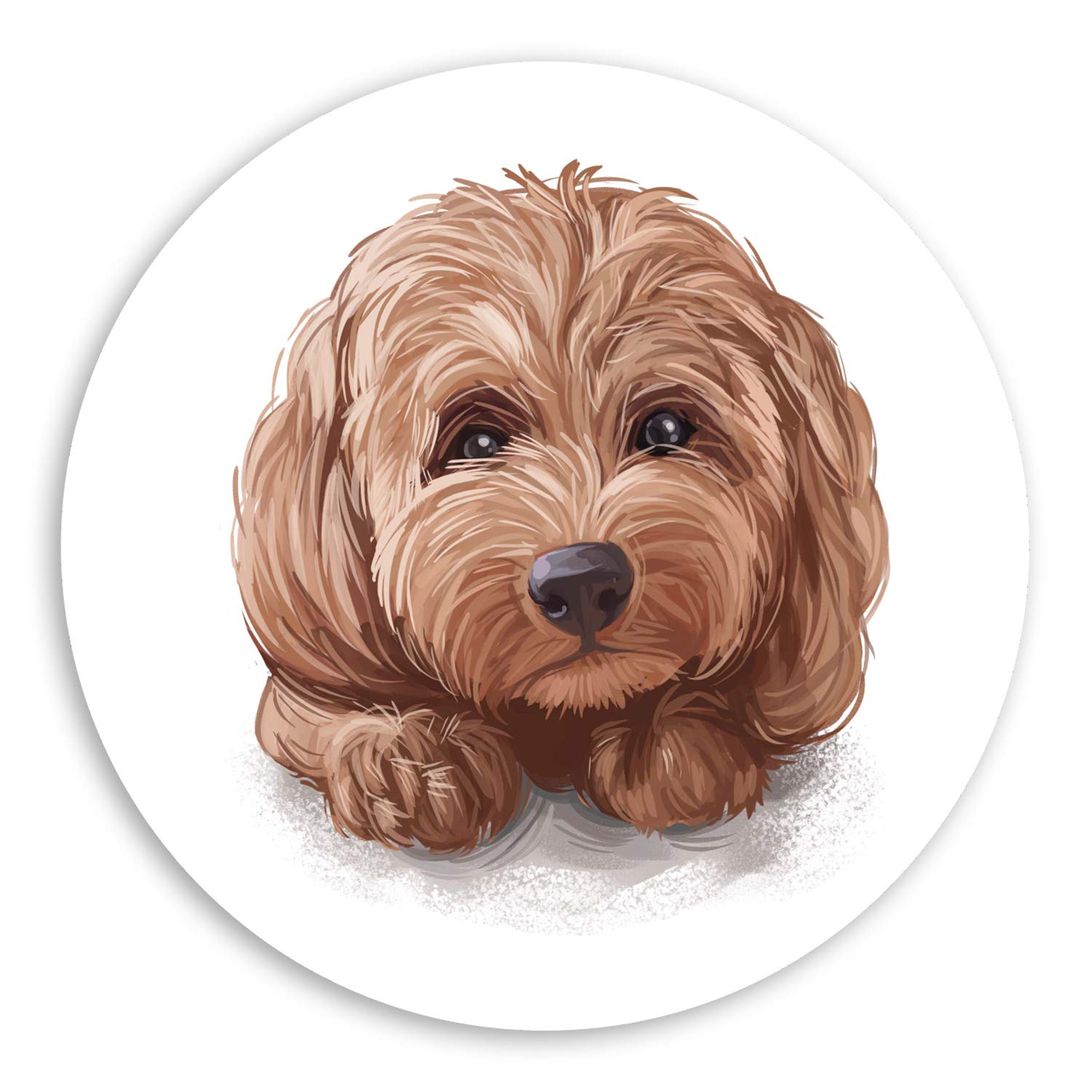 Destination Vinyl Ltd Multi 2 X 10Cm Cute Cockapoo Puppy Vinyl Stickers - Dog Art Drawing Sticker #29228