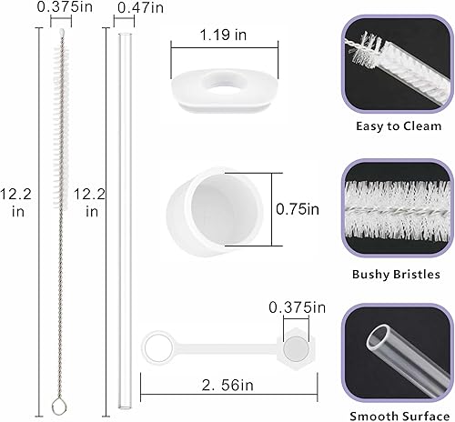 Miniatura 7 de HuLiPaLi Stanley Cup - Juego de accesorios que incluye 9 tapones de silicona a prueba de derrames, 3 tapas de paja para popotes de 0.39 a 0.39