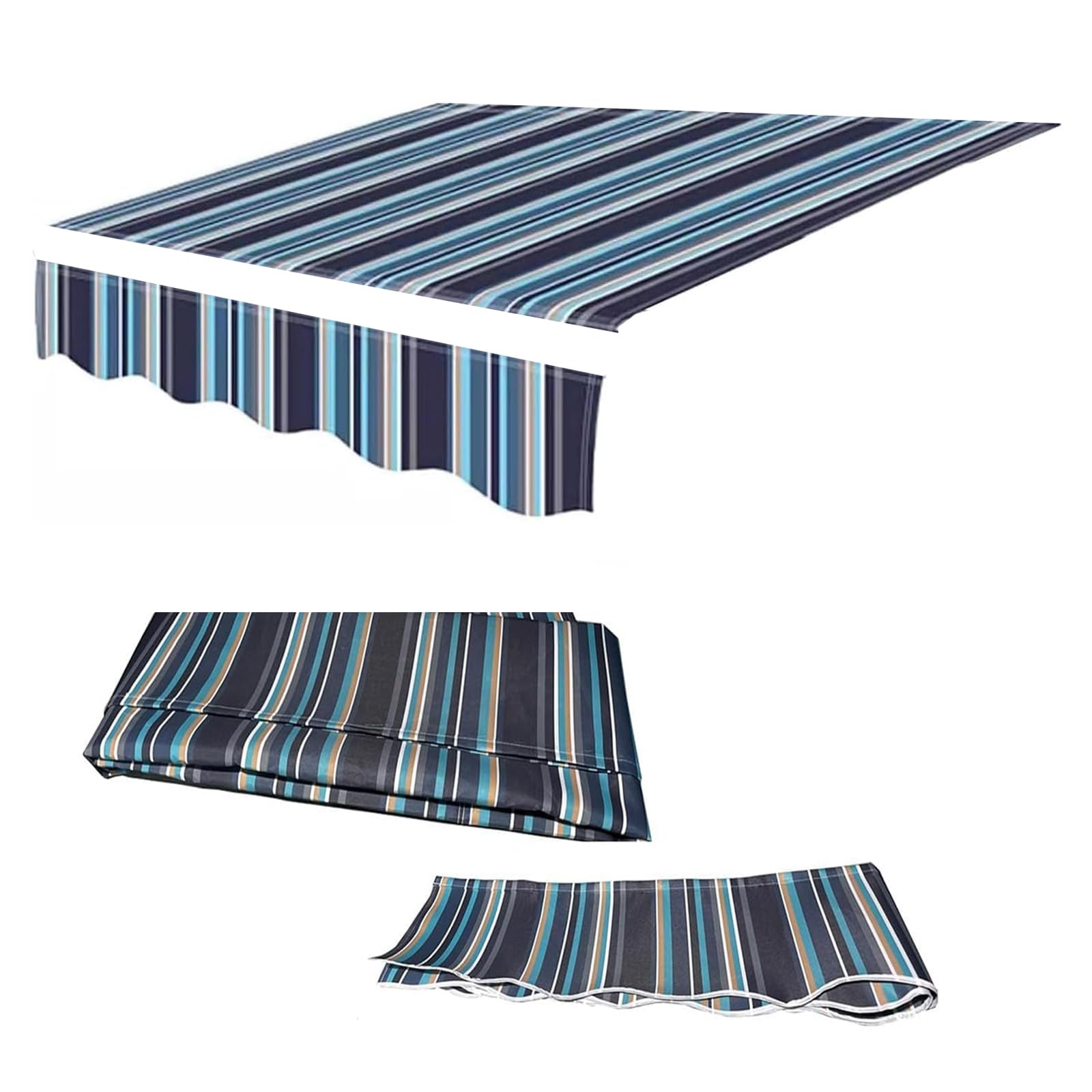 Tissu de rechange pour store rétractable de jardin Ning bâche polyester 6x1.5m