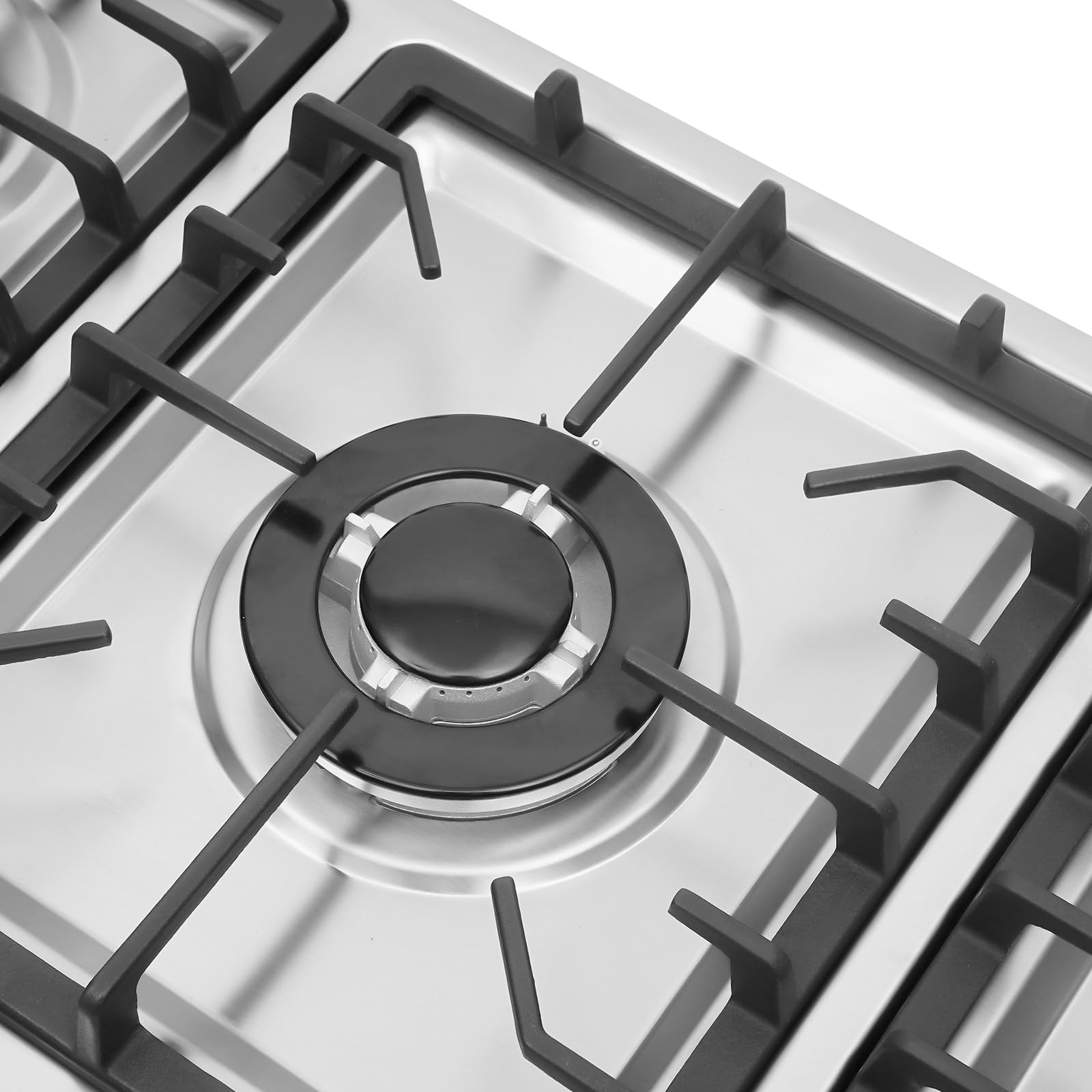 Plaque de cuisson à gaz 5 flammes pour gaz naturel, 5 flammes en acier inoxydable, 5 plaques de cuisson réglables, plaque de cuisson à gaz NG avec 5 brûleurs, pour restaurants et hôtels