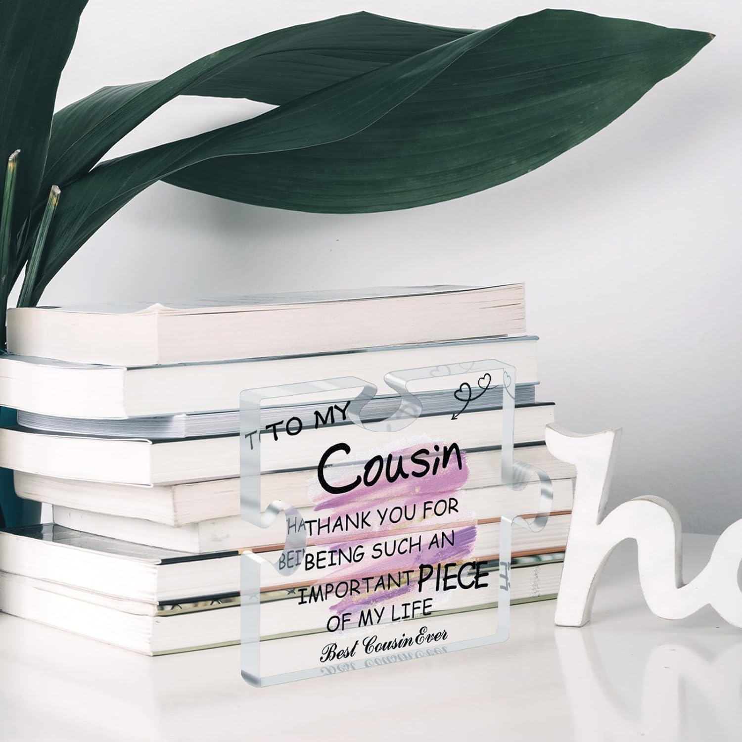 Cousin Gifts for Women - Best Cousin Ever Christmas Birthday Acrylic Plaque - Image 4