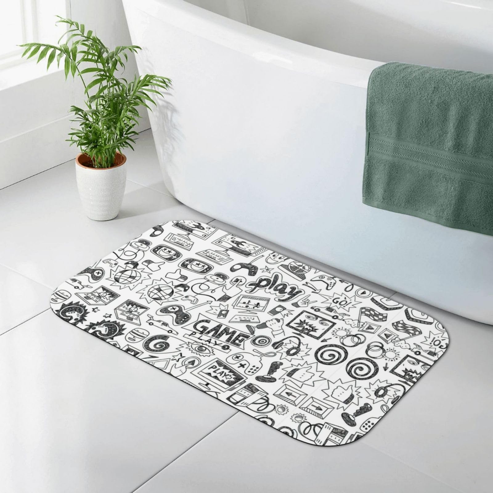 Tapis de bain en terre de diatomée antidérapant à séchage rapide pour sol de salle de bain
