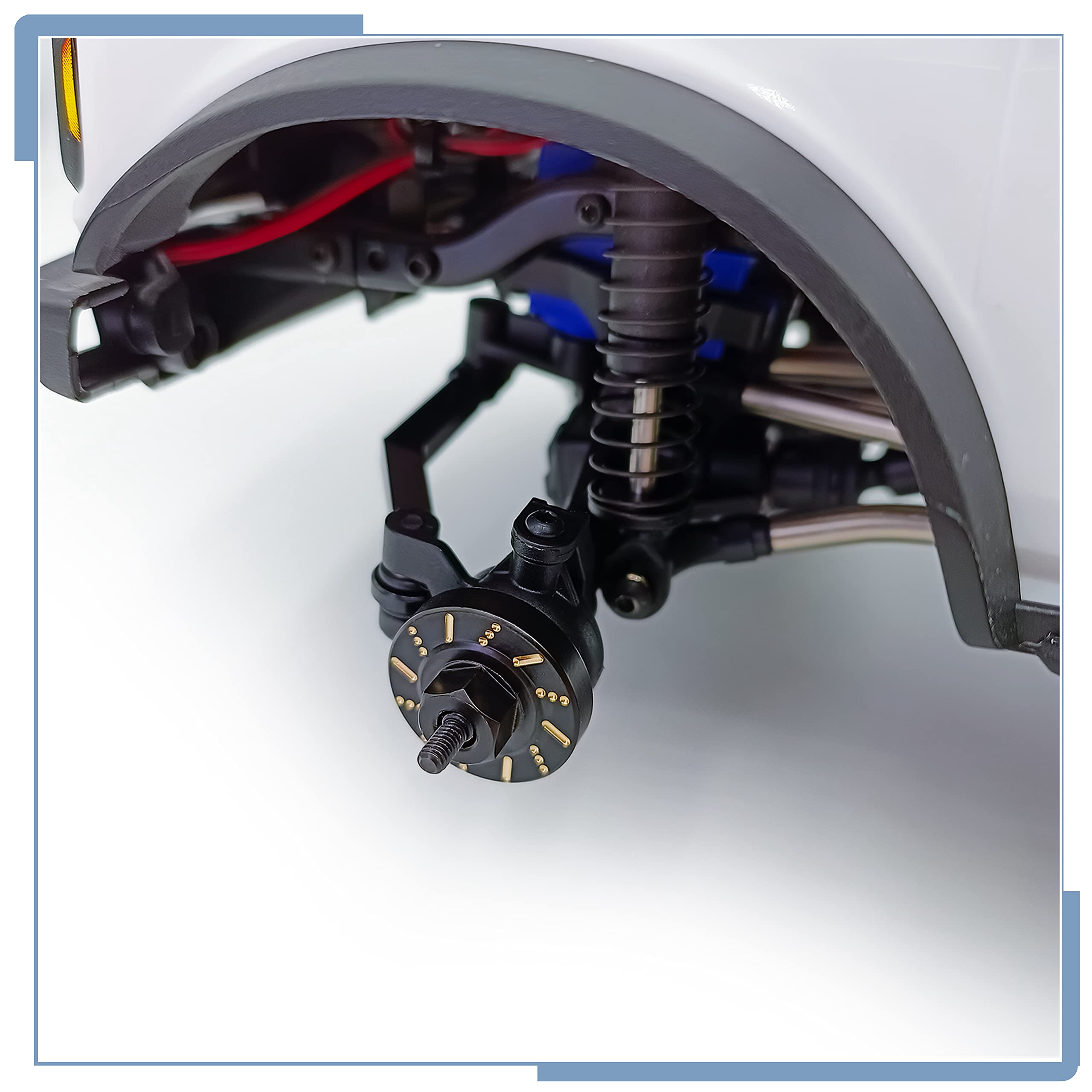 Zolikar 4PCS RC Brass Wheel Weights Hex Hub Adapters for TRX4M Upgrades 1/18 Scale RC Crawler Car Accessories, Black