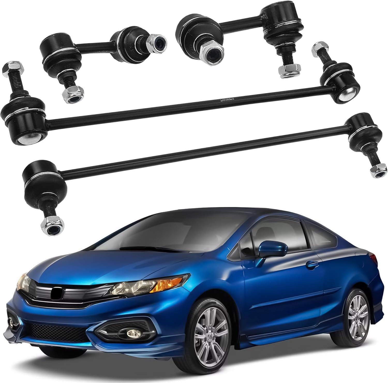 4PCS Sway Bar Links K750604 K750605 K750125 K750126 Replacement Compatible With 2013-2019 Acura ILX 2012-2015 Honda Civic Front Rear Stabilizer Bar Link Kits