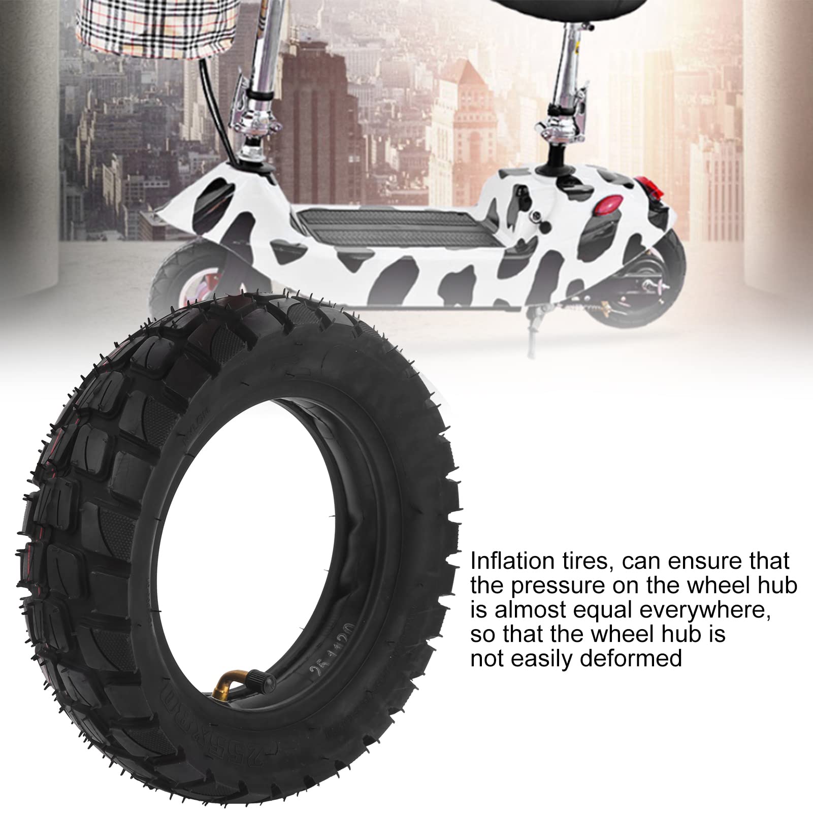 10 Inch Electric Scooter Tire with 10x2.5 Inch Inner Tube Inflatable Rubber Tyre Replacement for Enhanced Performance and Comfort