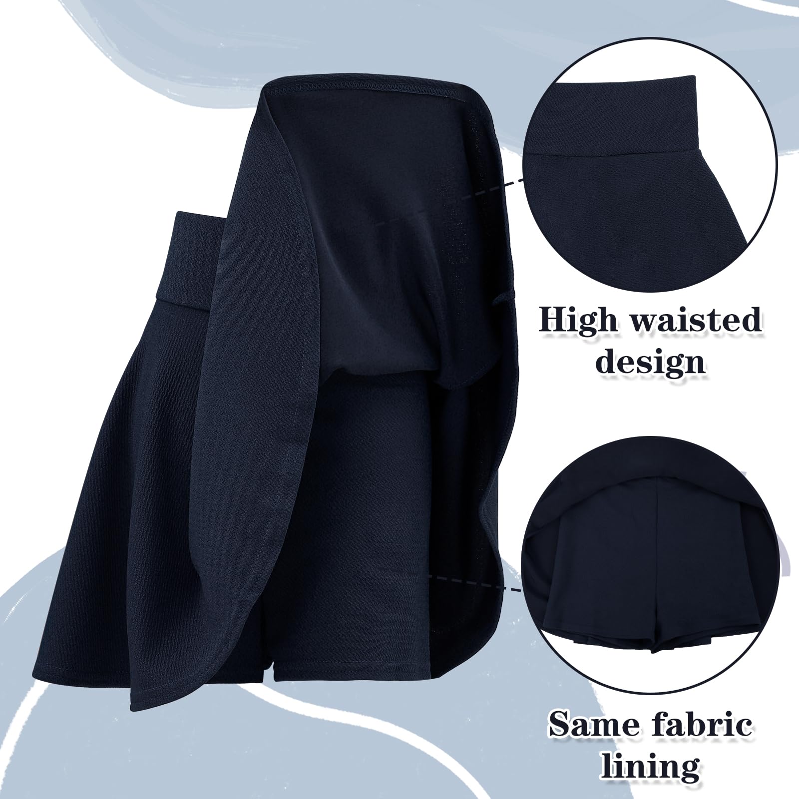 KAKU NANAU Gonne Pantalone per Ragazze Gonne 9-14 Anni Arricciate Pieghettate Vita Alta Elasticizzate Gonne semplici con Shorts Abbigliamento Estivo Rosso Bianco Rosa Verde Blu