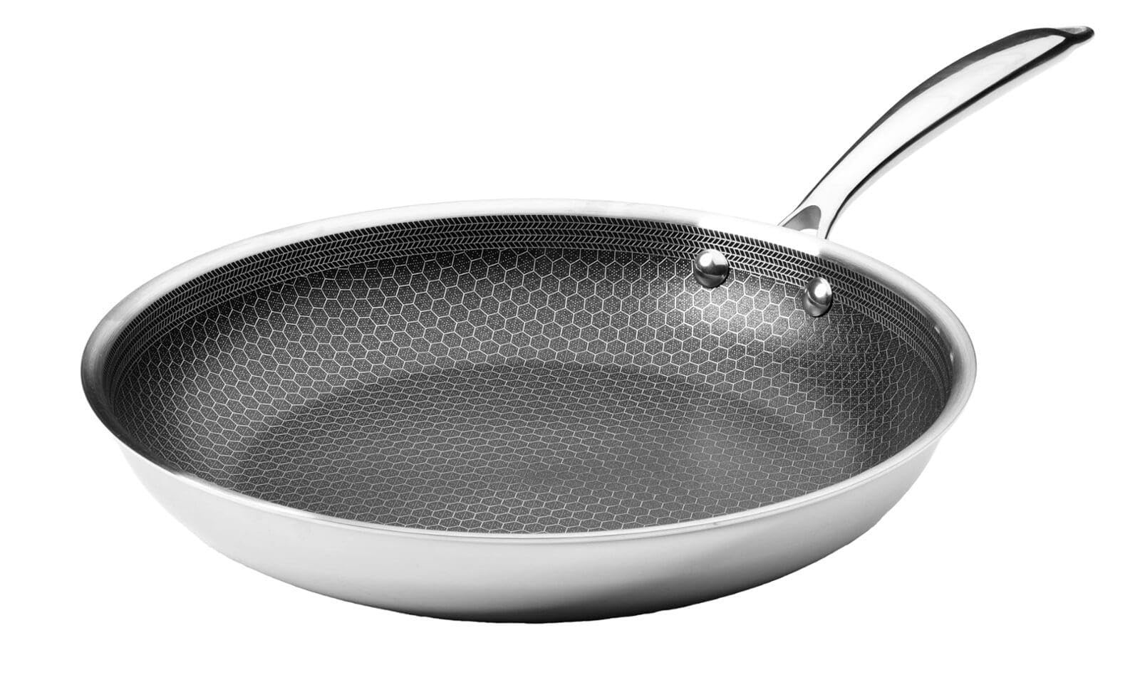 Black Cube Hybrid Stainless Steel Nonstick Cookware Fry Pan, 11 Inch, Black