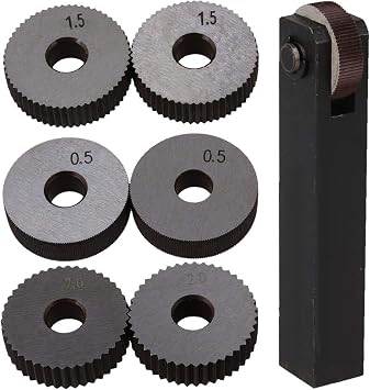 0.5mm 1.5mm 2mm Pitch Single Wheel with 1.0mm Pitch Straight Linear Knurling Tool Set of 7
