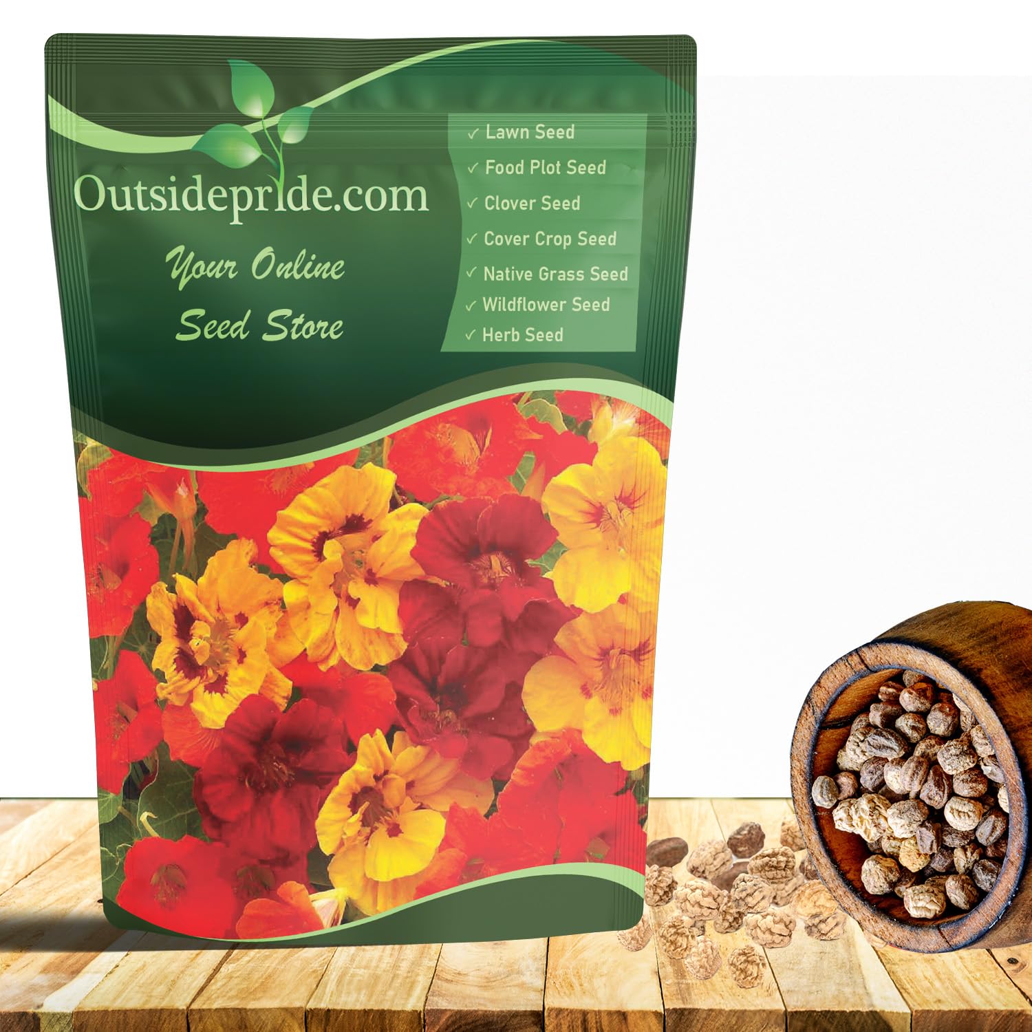 Outsidepride Jewel Mix Nasturtium Seeds - 1/4 lb. Annual, Easy to Grow & Versatile, Flower Seeds for Planting Vibrant Blooms, Ideal for Gardens,