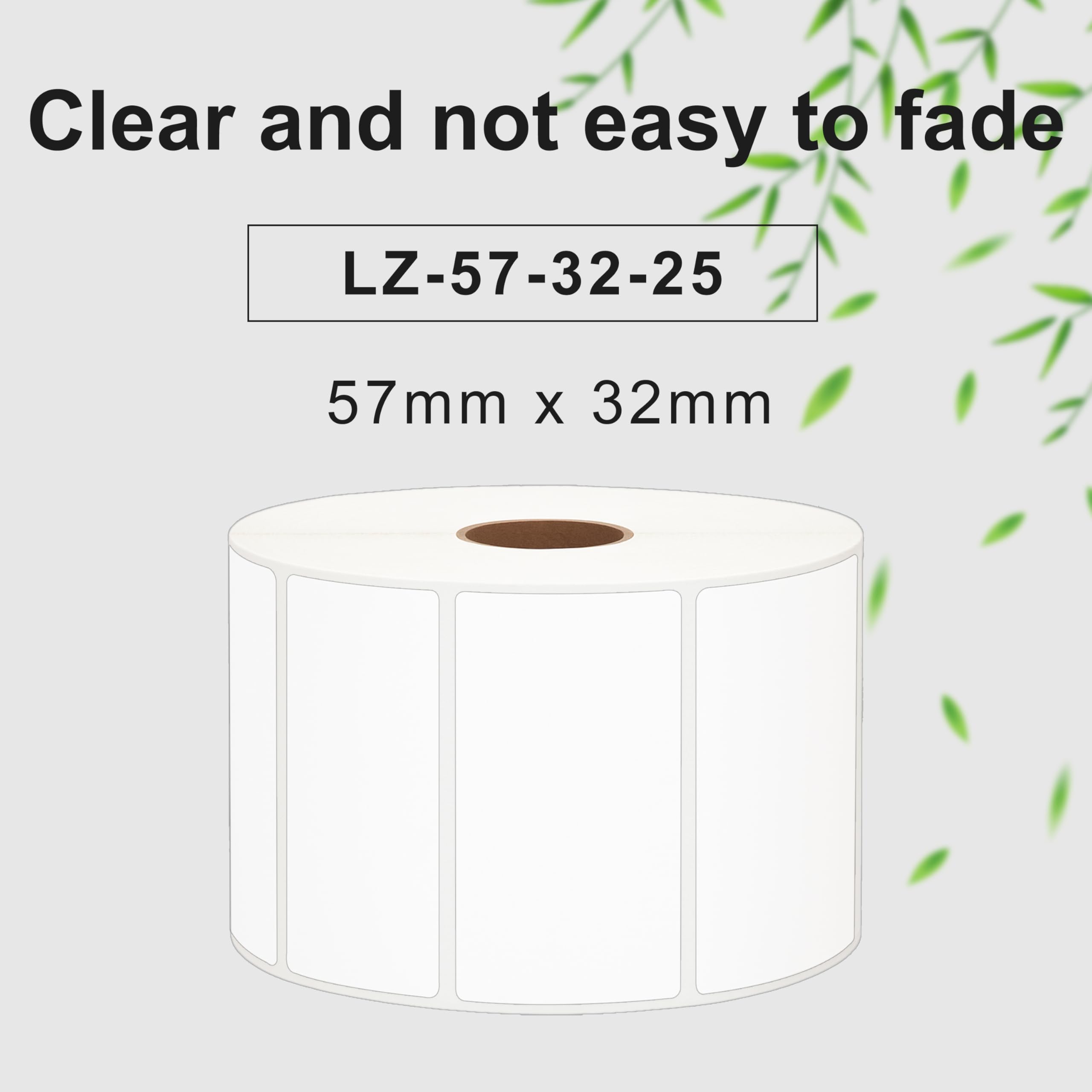 etichette termiche, 57 x 32 mm, compatibili con le stampanti Zebra GC420d, GK420d, GX420d e GX420t, 1500 etichette per rotolo, 6 rotoli.