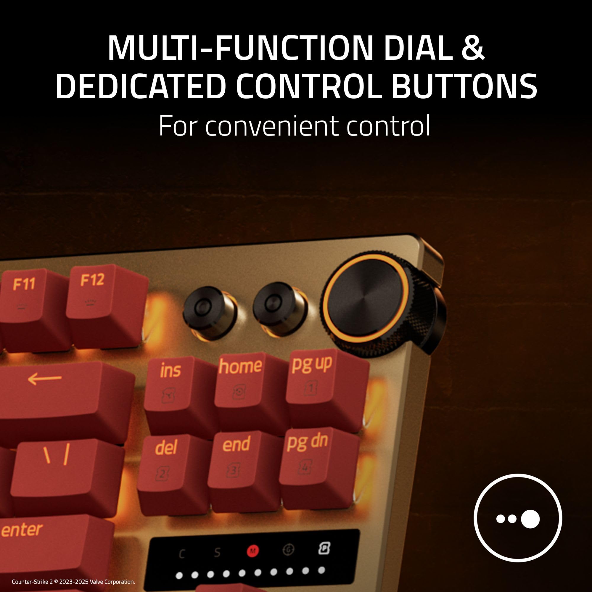 Razer Huntsman V3 Pro Esports Gaming Keyboard: Analog Optical Switches - Razer Snap Tap - Rapid Trigger - Adjustable Actuation - Media Keys & Dial - Doubleshot PBT Keycaps - Wrist Rest - Black