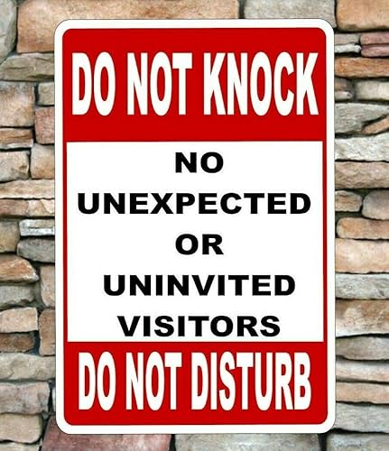 Letrero de metal con texto en inglés Do Not KnockDo Not Disturb No Visitors (Do Not KnockDo Not Disturb)