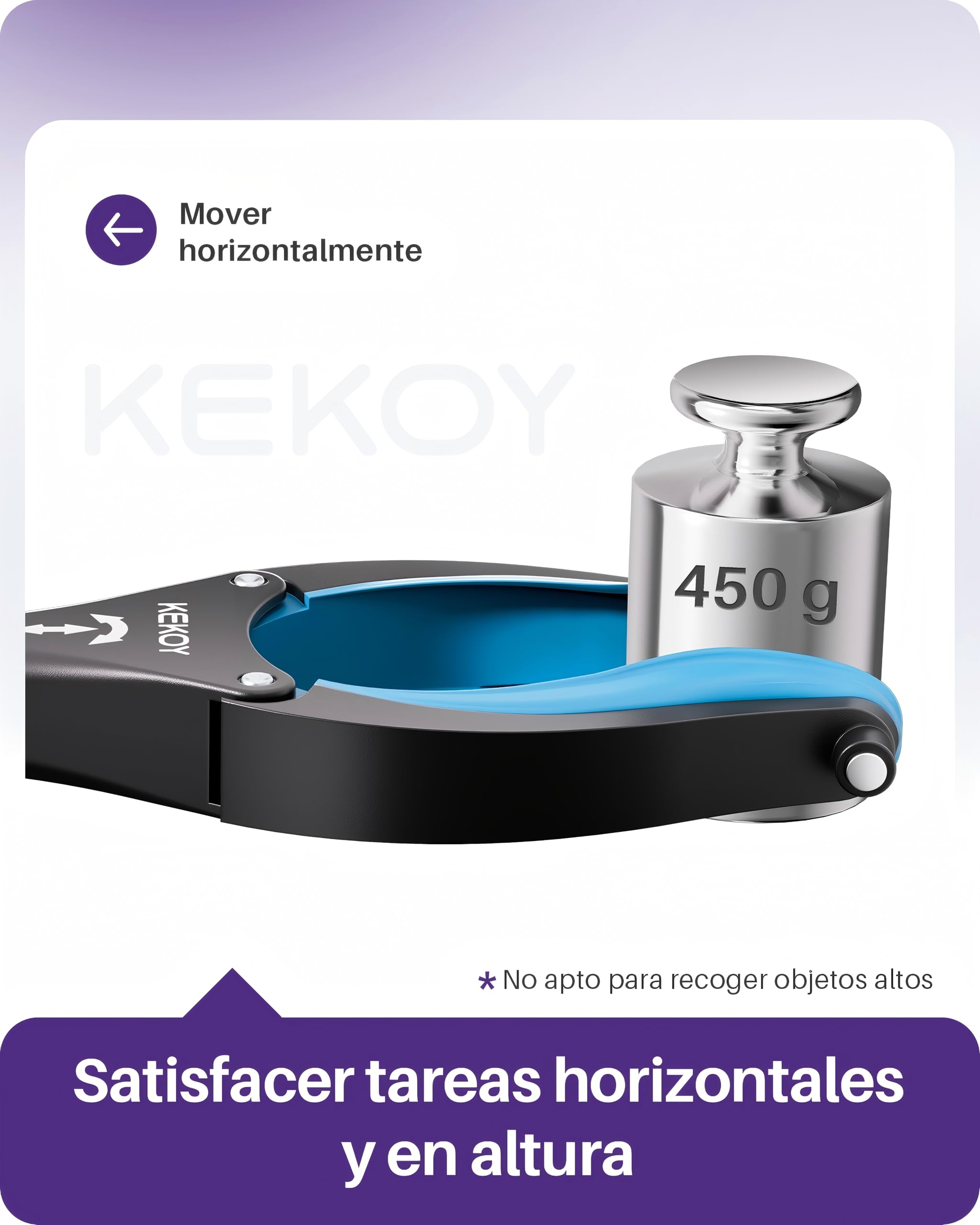 Kekoy pinza larga de 112 cm con luz, pinzas plegables para personas mayores, cabeza giratoria, pinza para recoger basura con imán los Viejos, Discapacitados y Trabajadores Sanitarios(naranja)