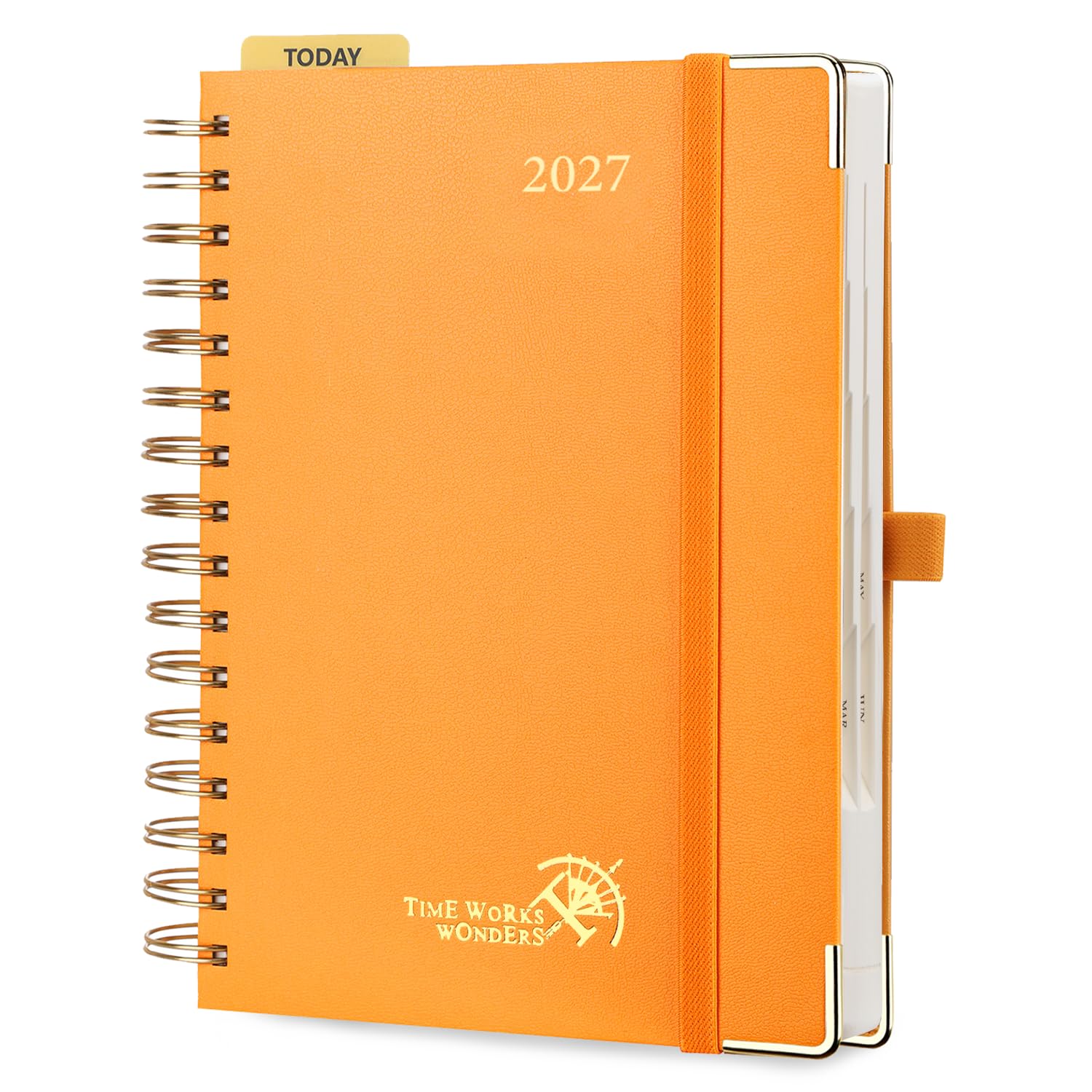 POPRUN Page A Day Diary 2027 A5 Spiral Hardcover Day to Page Daily Planner