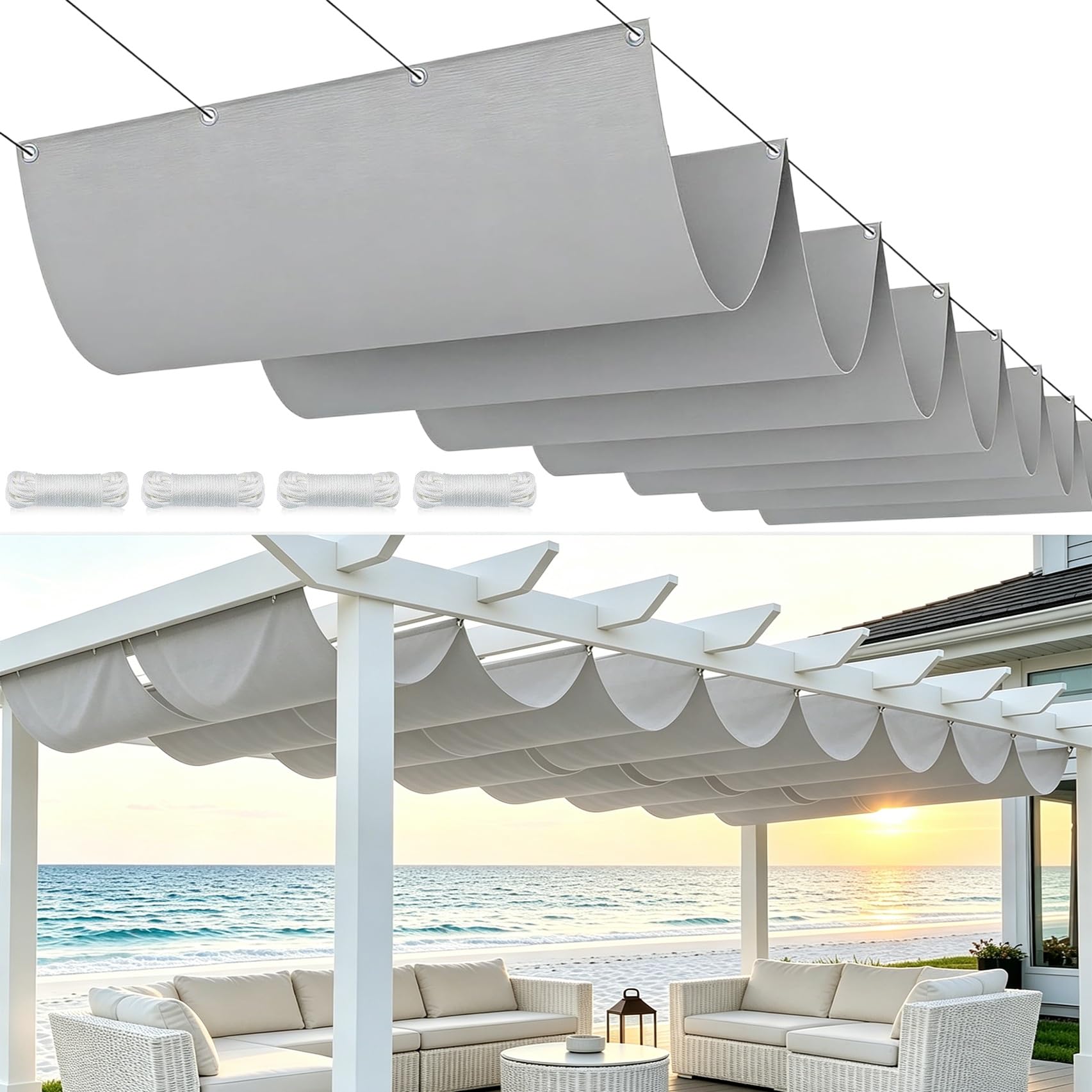 Voile d'ombrage rétractable imperméable 2x2m pour stopper la chaleur sur la terrasse