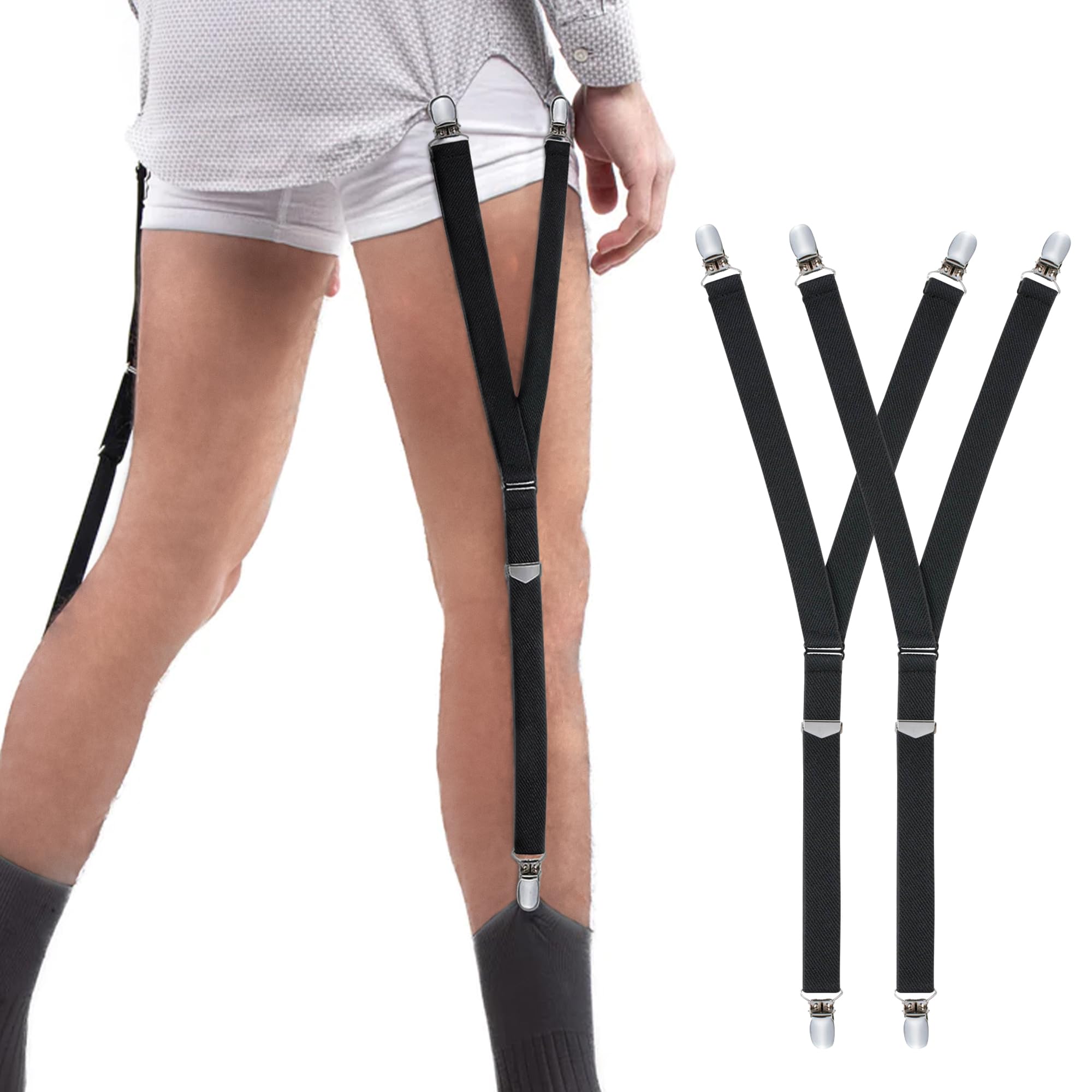 HOLD'EMShirt Stay for men Police Military garter Holder Sock Suspender Non-Slip Clips