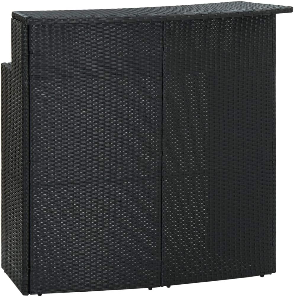 3 Piece Patio Bar Set with Cushions,Balcony Bar,Party Furniture,Comfortable Casual Furniture,Suitable for Balcony, Deck, Backyard, Patio, Garden, Poolside, etc. Black