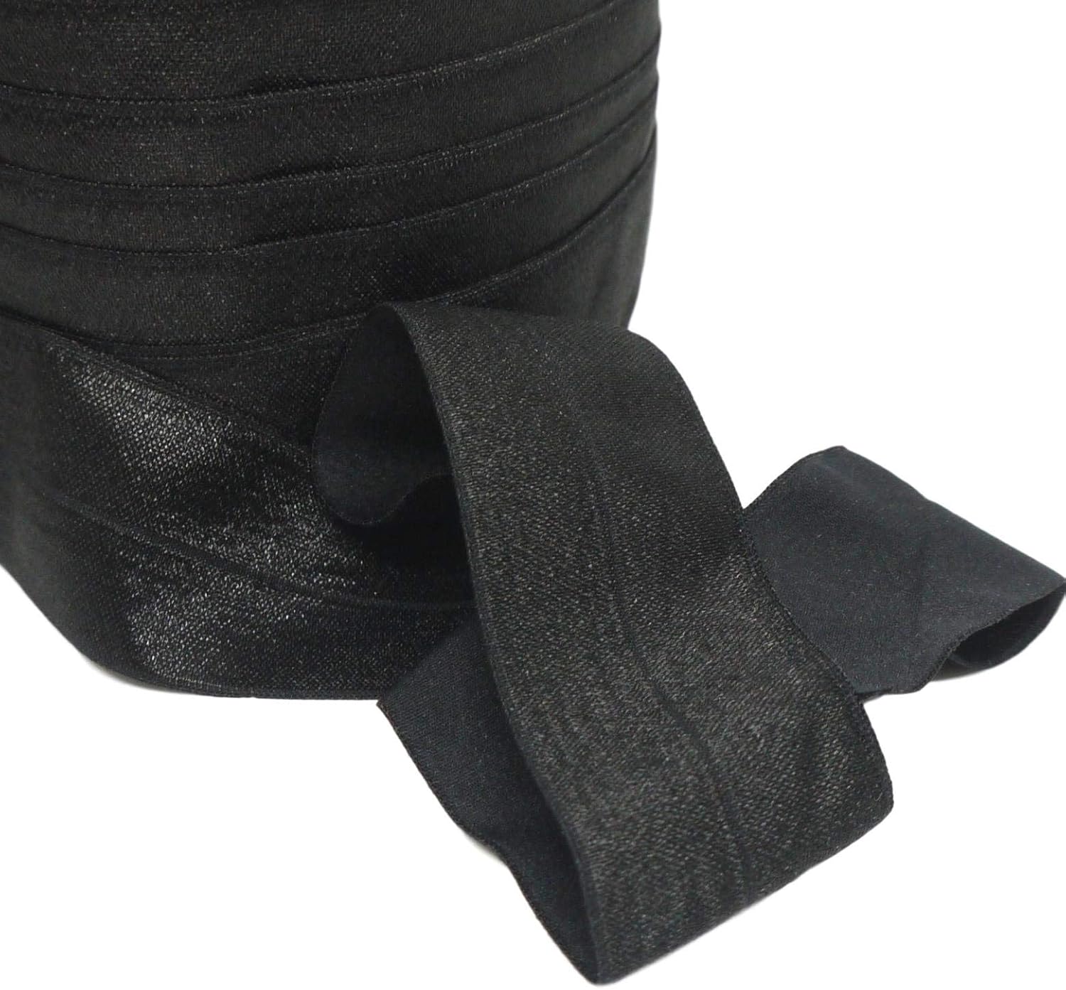 Porcelynne Wide Black Fold Over Elastic - 1 5/8 inch or 40mm - 3 Yards - Bra Making Lingerie DIY