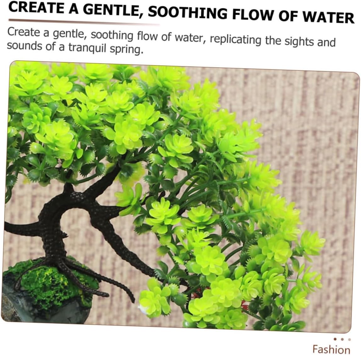 Zerodeko Mini Tabletop Water Fountain Adjustable Flow Zen Garden Decoration Indoor Relaxation Feature for Meditation Compact Design for Home and Office US Plug