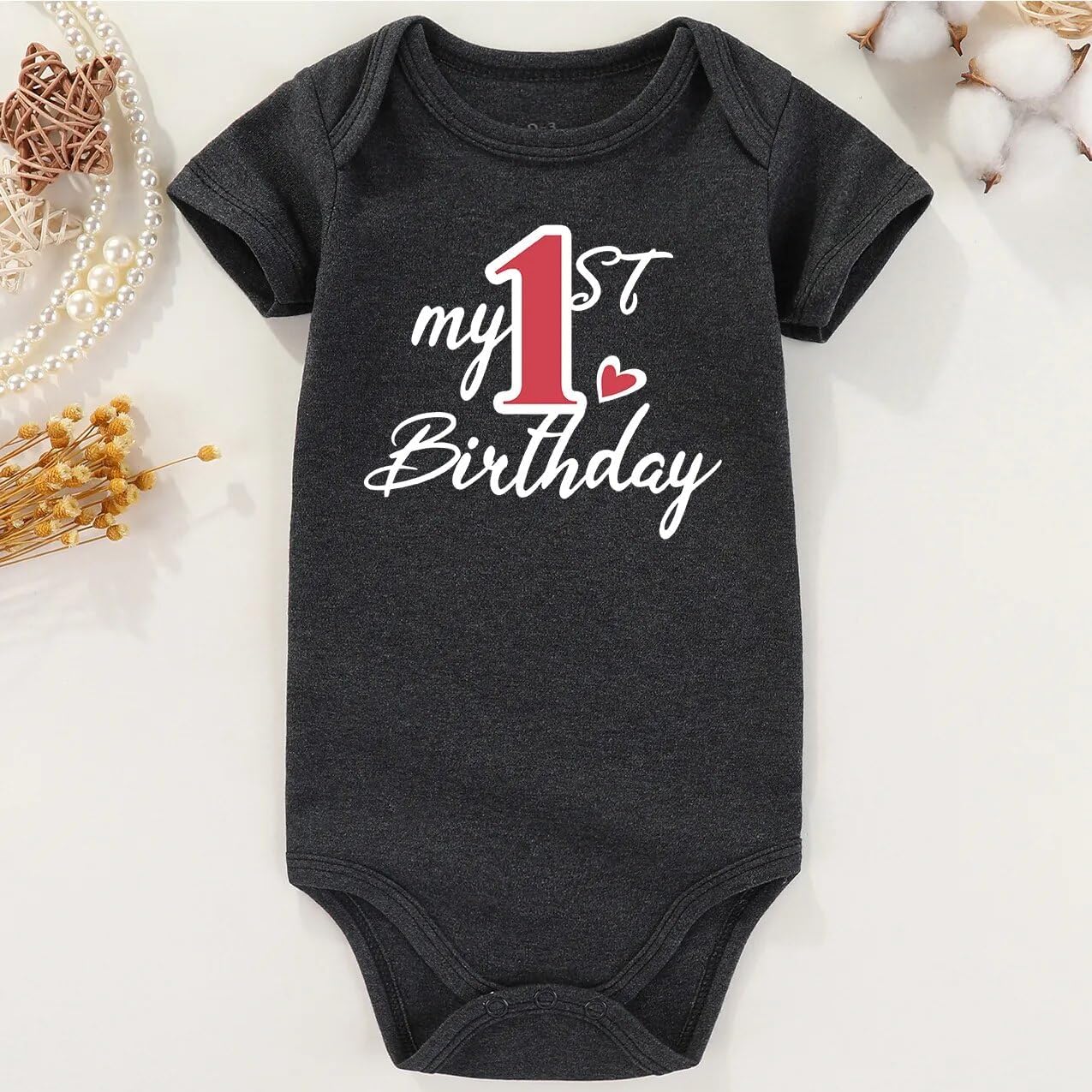 1st First one birthday outfit boy Girl Baby Clothes Funny boys Bodysuits - Image 2