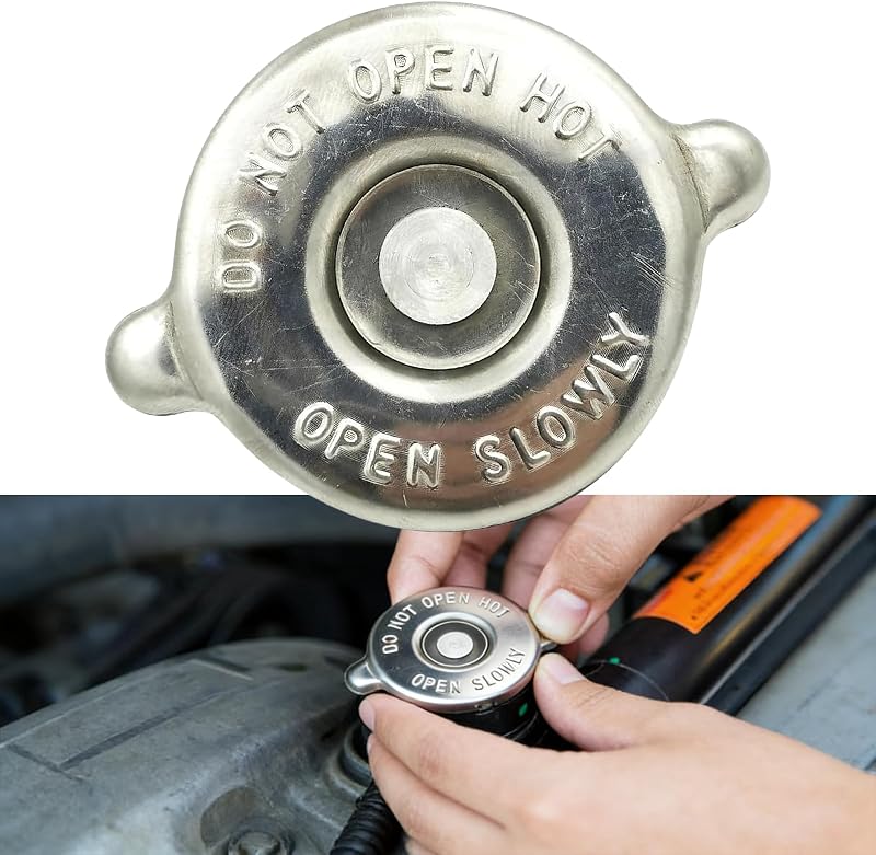 1 tapa de radiador, reemplazo de cubierta de agua de refrigeración impermeable y a prueba de fugas, accesorios de automóvil de 16 PSI, tapa de sello de radiador de motor con diseño de doble lengüeta adecuada para la mayoría de los automóviles (Plata)