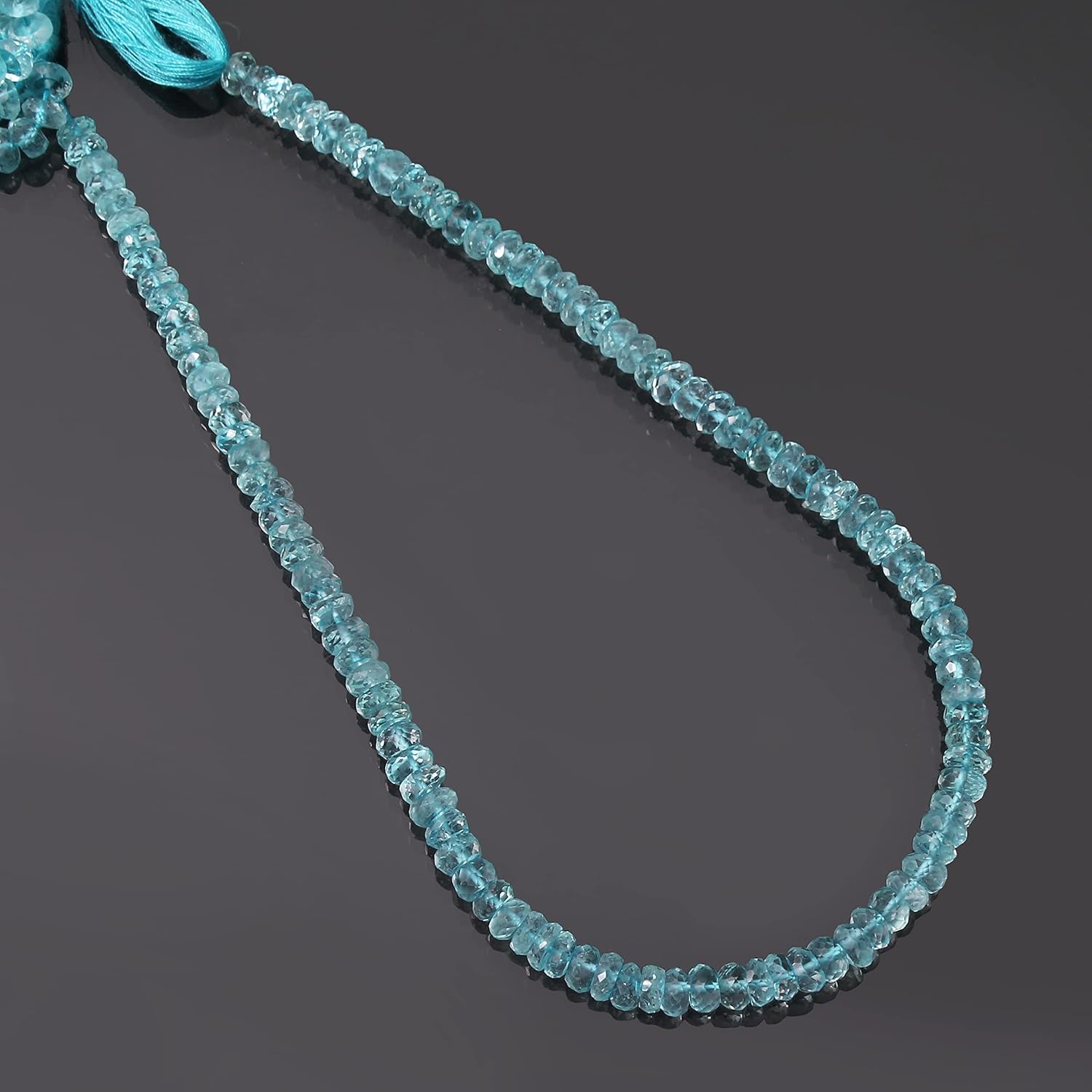 Natural Aquamarine Rondelle Beads 5.5-6 mm, Aquamarine Loose Bead Strand, 13 Inches March Birthstone Beads