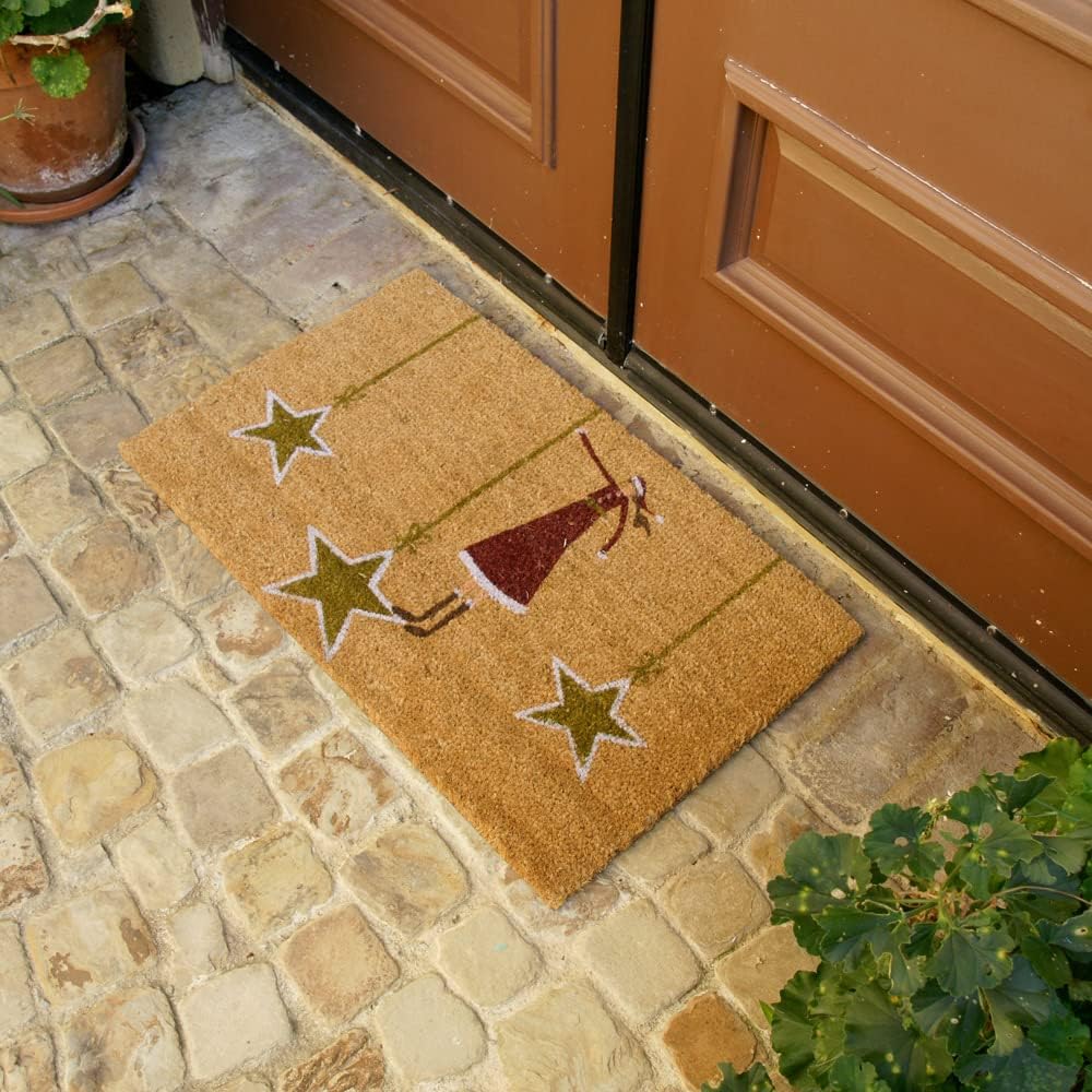 Rubber-Cal 10-106-053 Contemporary Holiday Doormat, 18 by 30-Inch, Tan