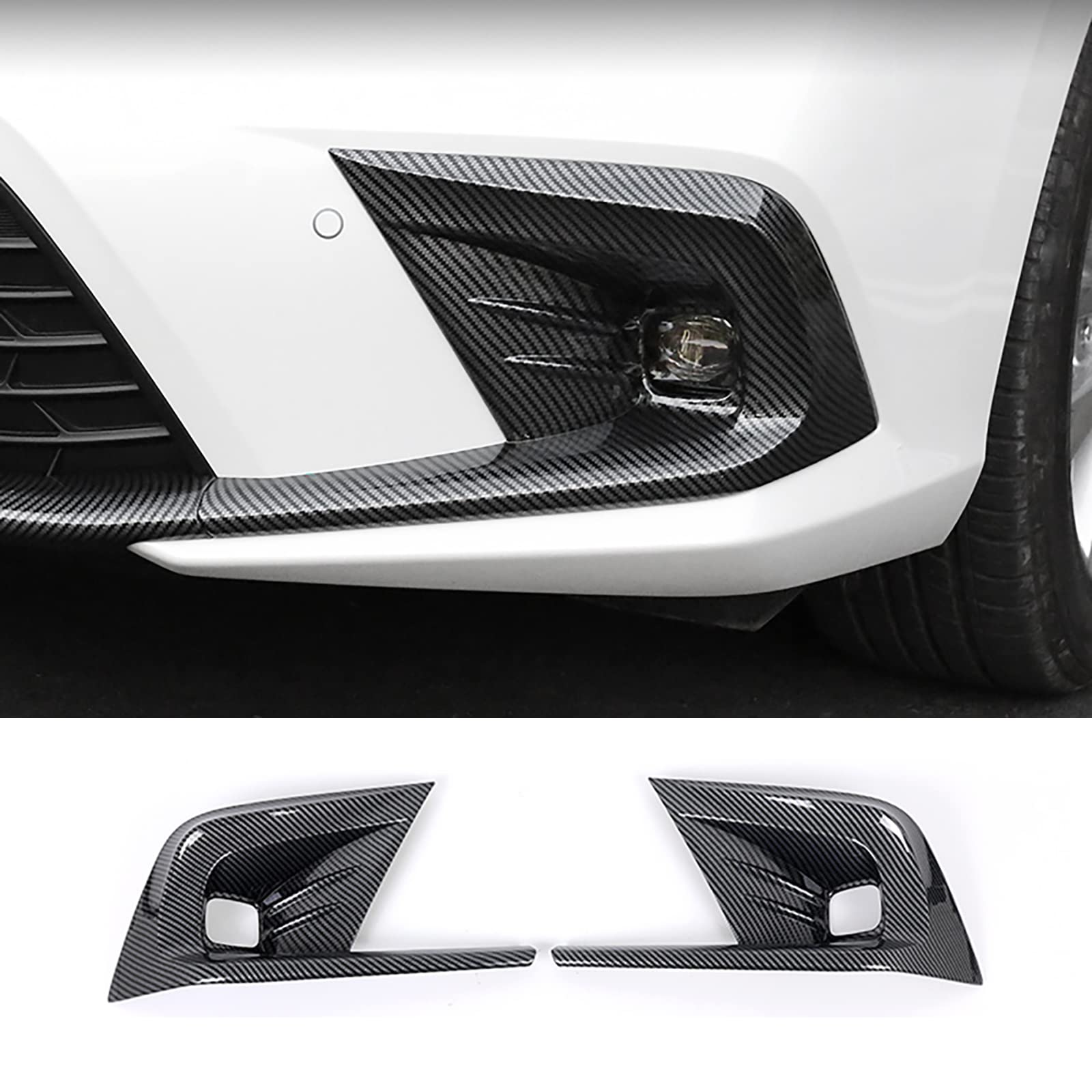 Photo 1 of KELEIMAI Car Accessories Fit For Honda Civic 11th Gen 2022 2023 Front Fog Light Lamp Cover Trim ( Carbon Fiber Style ) ABS 2 PCS