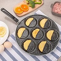 Vista 5 de Sartén de 7 agujeros, sartén antiadherente para cocinar huevos fritos, sartén rellena para panqueques para desayuno, Aebleskiver Ebelskiver