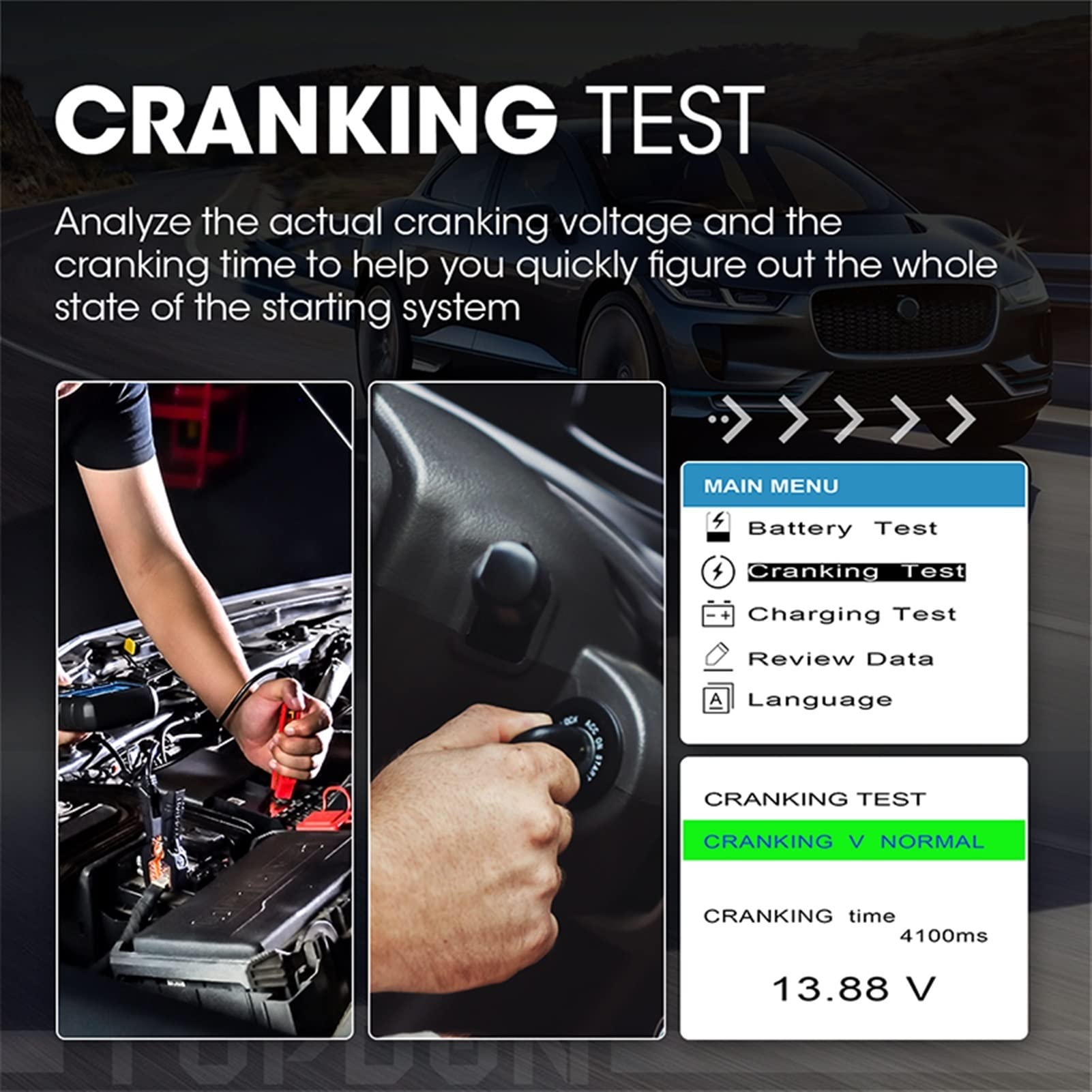 Comprobador de baterias de coche BT200 12V Probador de batería de automóviles DIGITAL AUTOMOTOR DIAGNÓSTICO DIAGNÓSTICO ANALIZADOR DE BATERÍA DE BATERÍA DEL VEHÍCULO Herramienta de escáner de carga