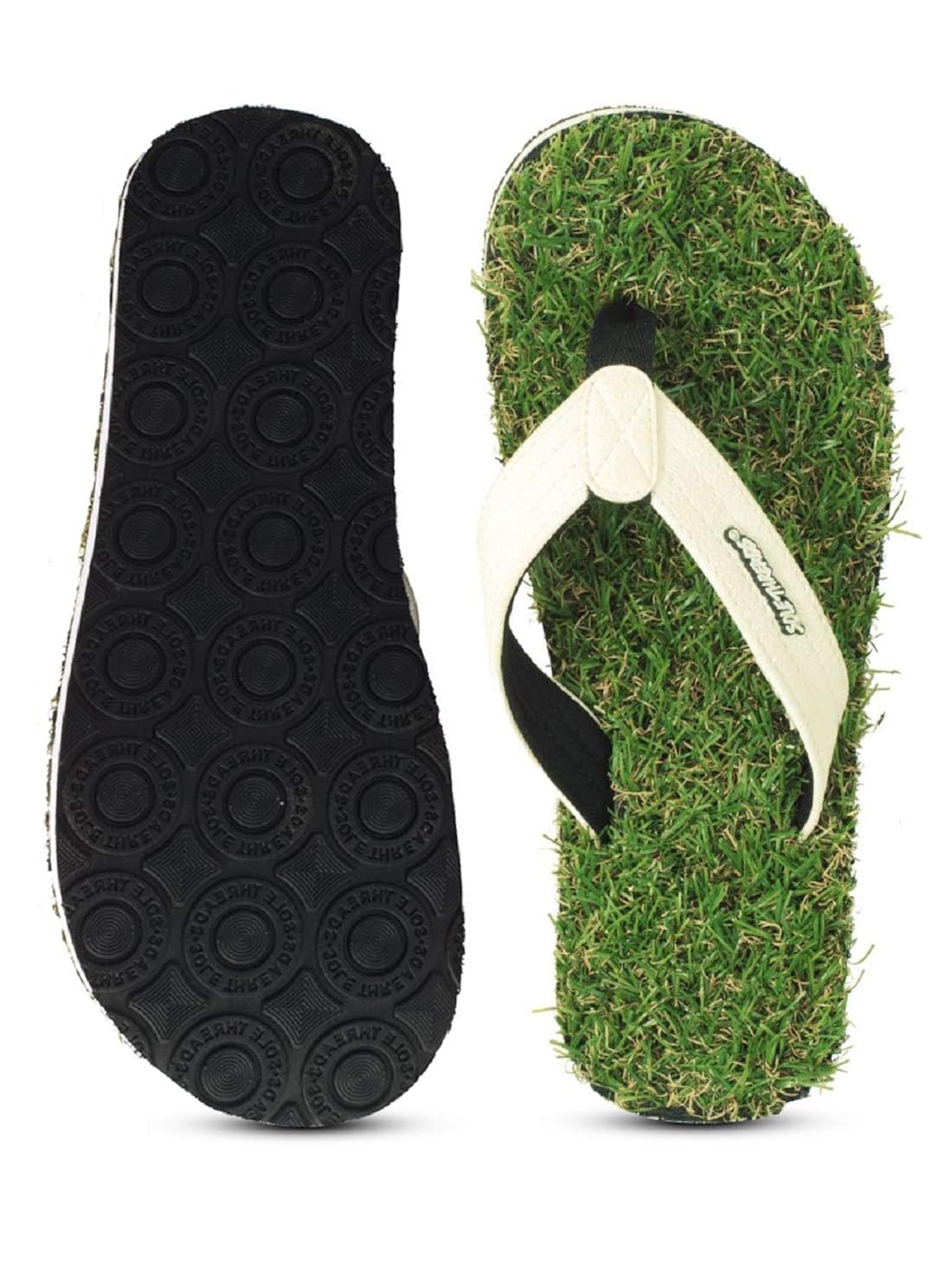 sole threads grass flip flops