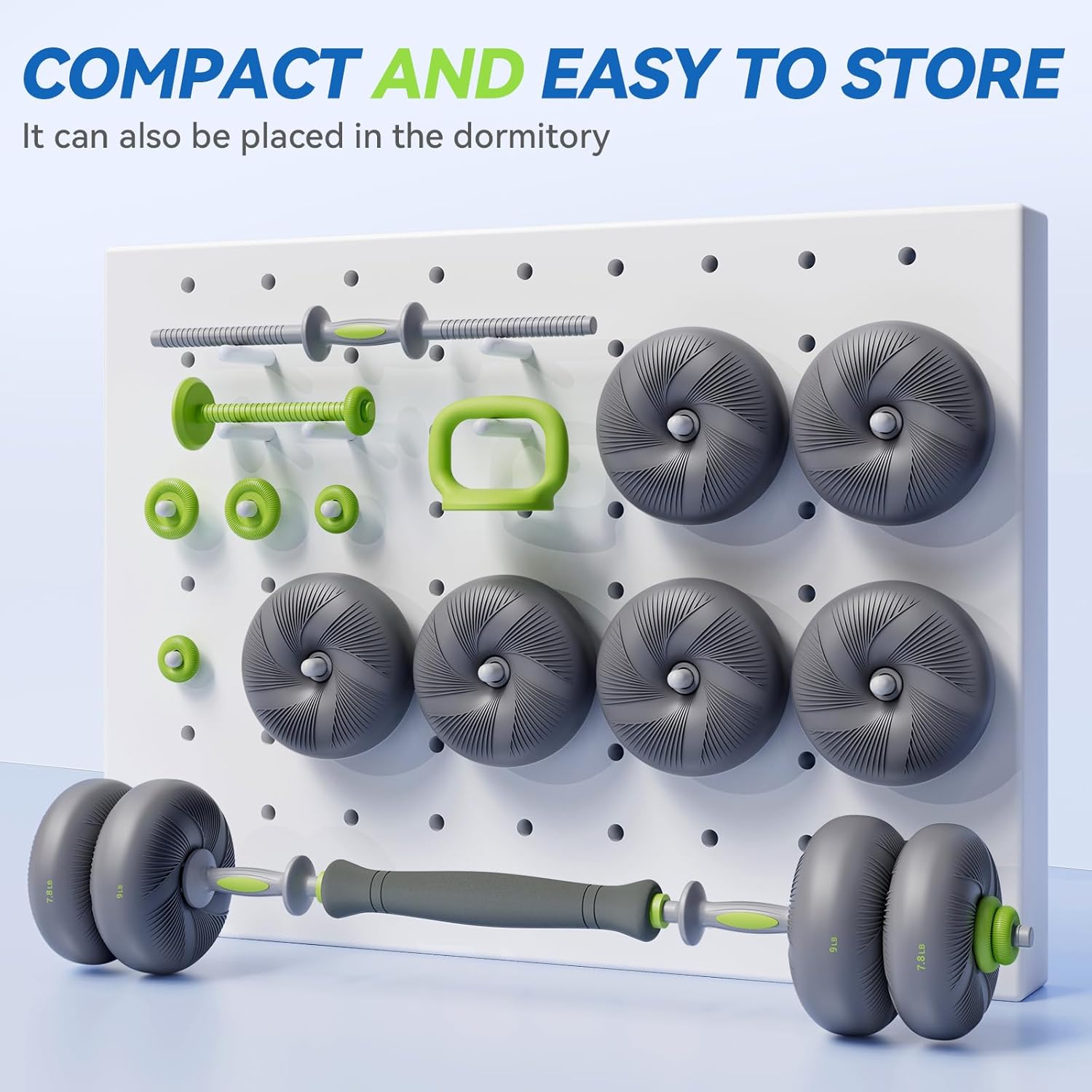 LIFERUN Adjustable Dumbbell Set, Soft PVC Coated, 45lbs/67lbs Free Weight Set Home Gym, 4-in-1 Used As Barbell, Dumbbells, Kettlebell, Weight Plates, Weights Dumbbells Set, Space Saving Fitness Exercise For Men/Women