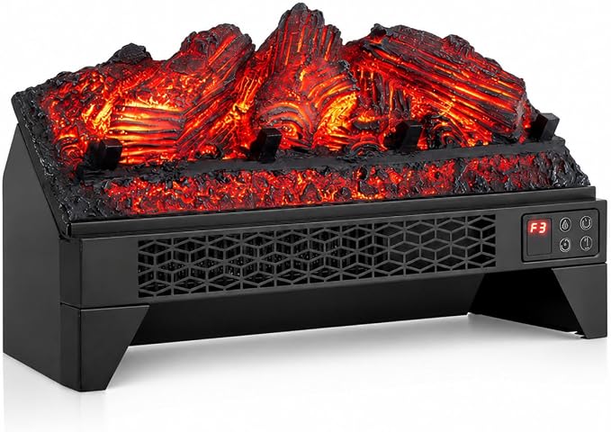 Winado 1400W Electric Fireplace Logs Insert, 18" Heater with App