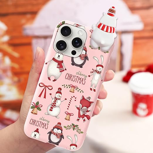 Yoedge Coque Pour Apple IPhone 14 Pro Max 6,7", Cadeau De Noël Etui En Silicone Rouge Avec Motif 3D Dessin Animé Bracelet, Souple TPU Antichoc Protection Housse Case Pour IPhone 14 Pro