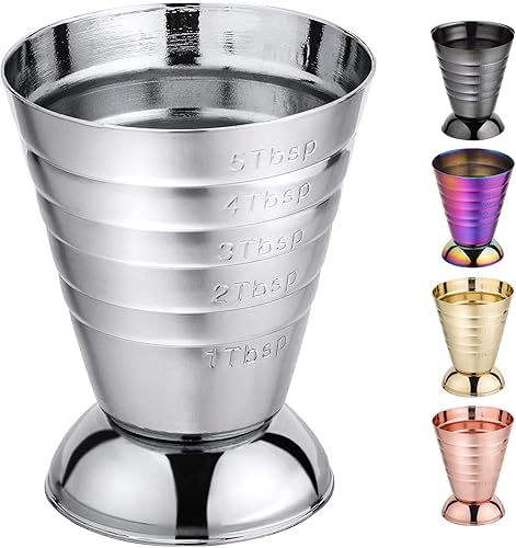 Taza medidora 2.5oz5Tbsp2.5 fl oz, Jigger 2.5oz5Tbsp2.5 fl oz, Jiggers de cóctel, Jigger estándar, herramientas de barman Herramientas de cocina