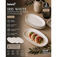 Bonna Iris White Gourmet Oval Kay k Tabak 19x11 cm -  k ve Fonksiyonel Sunum Taba  3, Beyaz