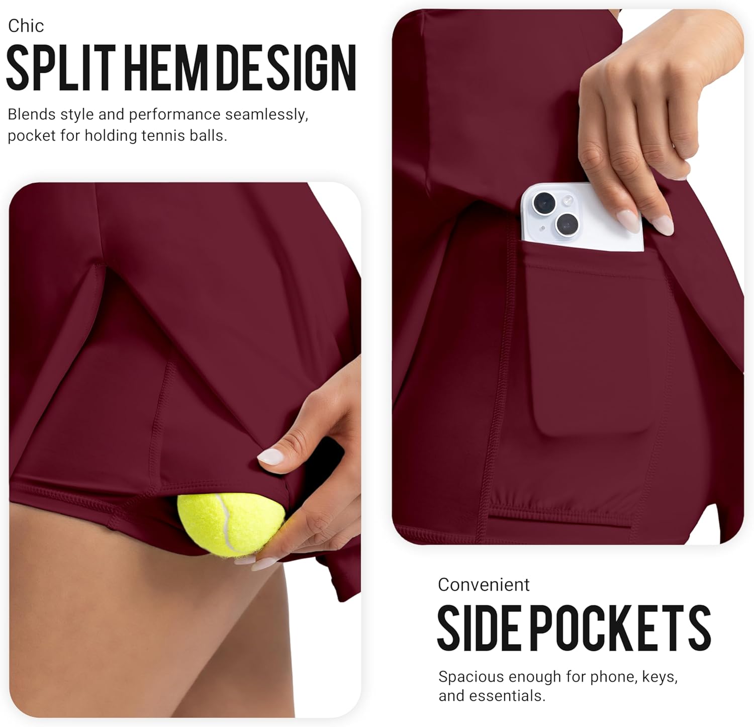 Womens Activewear Tennis Dress - Built in Shorts with Pockets and Bra Golf Athletic Workout Dresses - Image 5