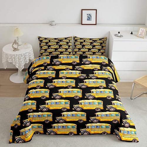 Miniatura 18 de Erosebridal Juego de edredón para niños, camión de bomberos, camión de bomberos, tamaño matrimonial, edredón acolchado de vehículo de policía, Color