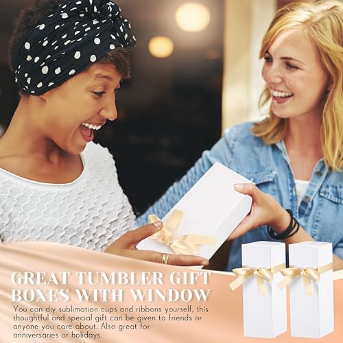 Miniatura 6 de Qilery 24 cajas de regalo de Navidad para vasos de sublimación, caja de regalo con cinta para 12 onzas, 20 onzas, 30 onzas, prensa de calor, vasos