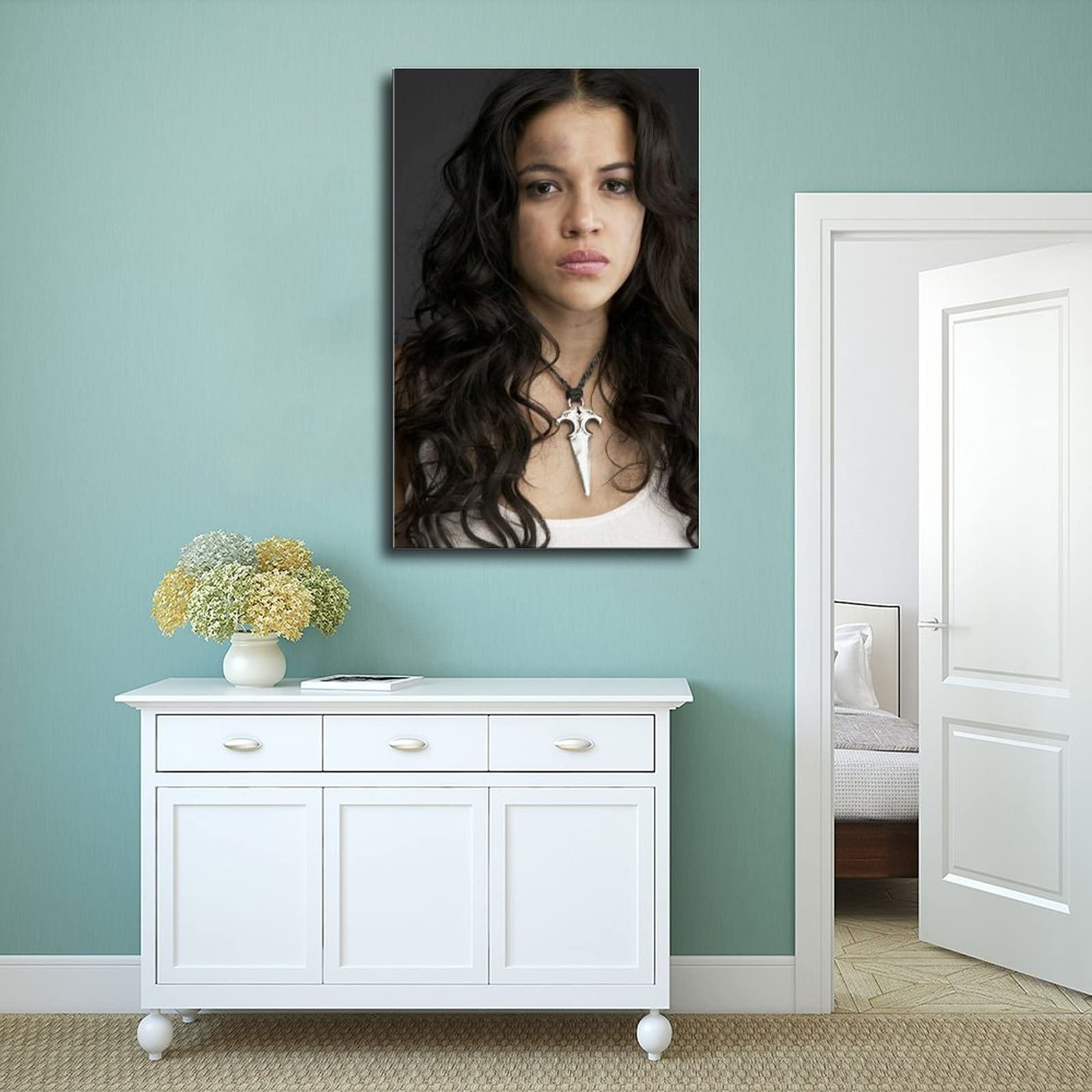 Michelle Rodriguez Leinwandposter 50x75cm - Schauspieler Poster Für Wohnzimmer & Büro