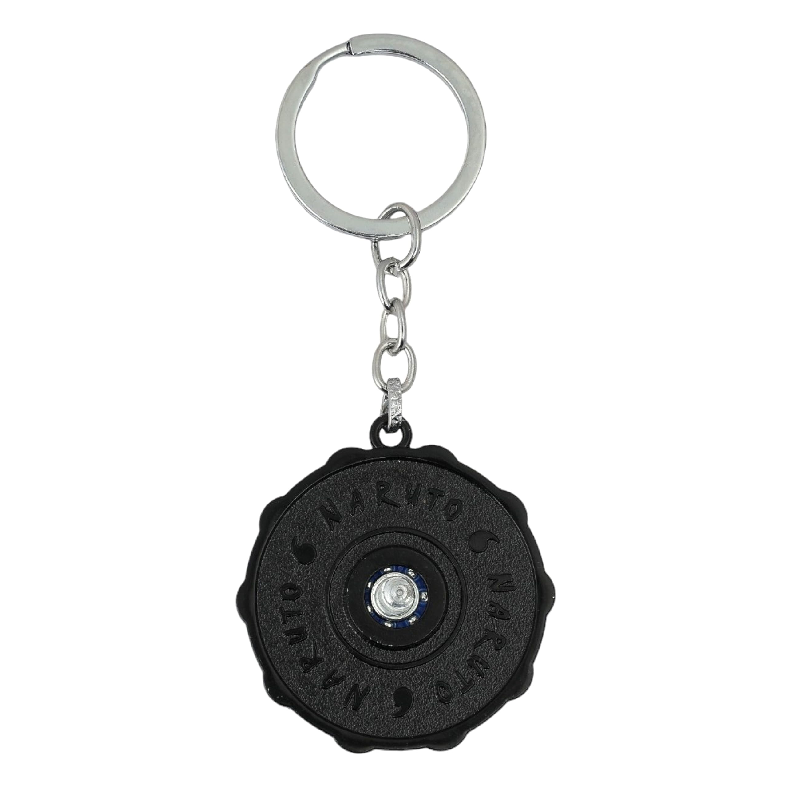 Daiyamondo Anime Silver Rotating Spinning Metal Keychain for Car Bikes | Perfect for Anime Lovers | Key Ring for Boys (Red Black Star) - Image 4 thumbnail