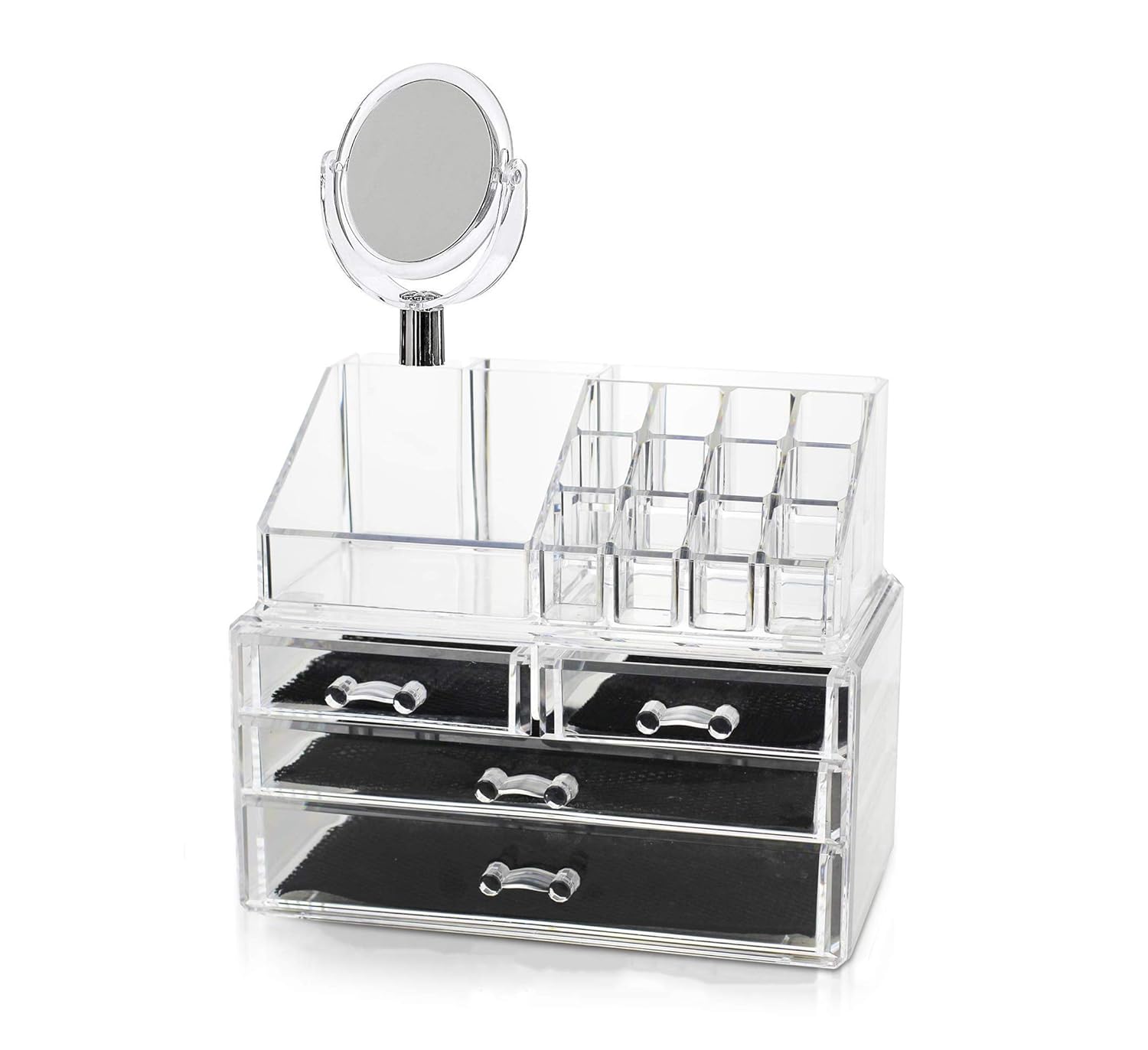 House of Quirk 16 Slot Acrylic Makeup Organizer 3 Drawers with