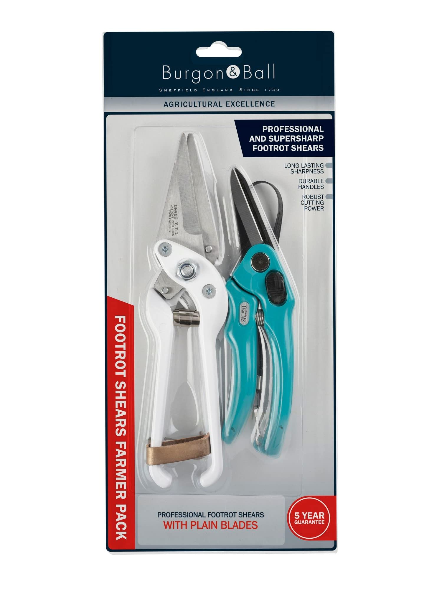 Farmers Pack Of Footrot Shears Footrot Shears With Plain Blades & Supersharp Lamb Shears By Burgon & Ball