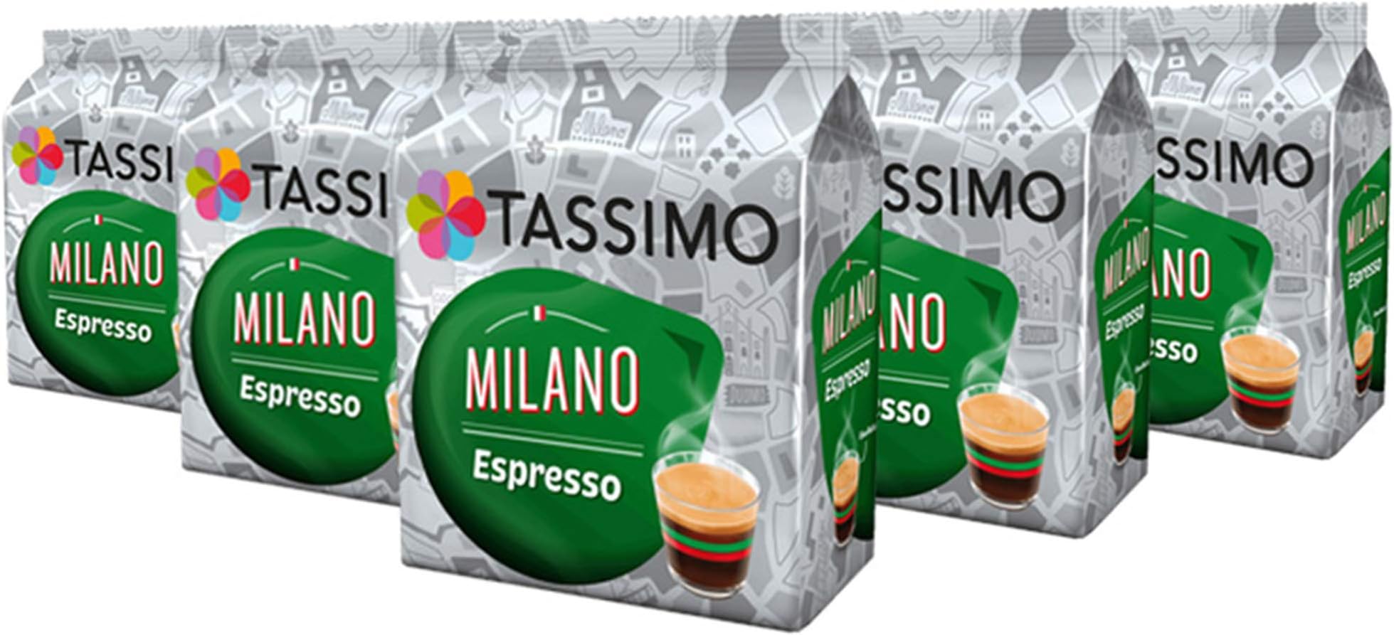 TASSIMO Milano Espresso Coffee Capsules Refills Pods T-Discs 5 Pack, 80 Drinks