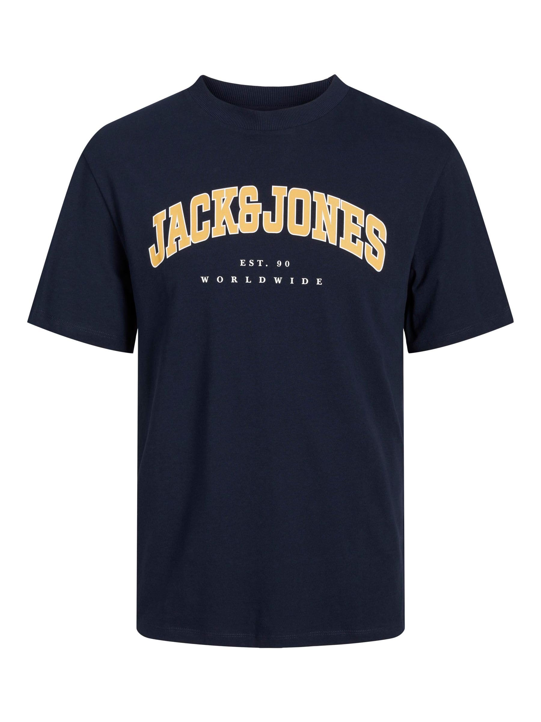 Jack & Jones Men's Blazer Navy Jjecaleb Varsity Tee Ss O-Neck Noo Pls T-Shirt, 3XL