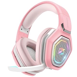 Ozeino 2.4GHz Wireless Gaming Headset with Microphone, 2.4G USB & Type C Transmitter - 30h Battery Life - RGB Lighting Gaming Headphones for PS5, PS4, PC, Phone - Amazon product rated Grade A