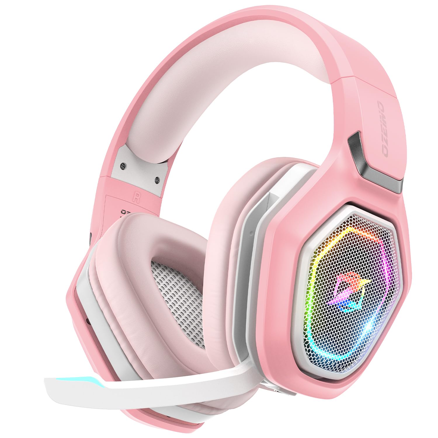 Photo 1 of Ozeino 2.4GHz Wireless Gaming Headset - Pink