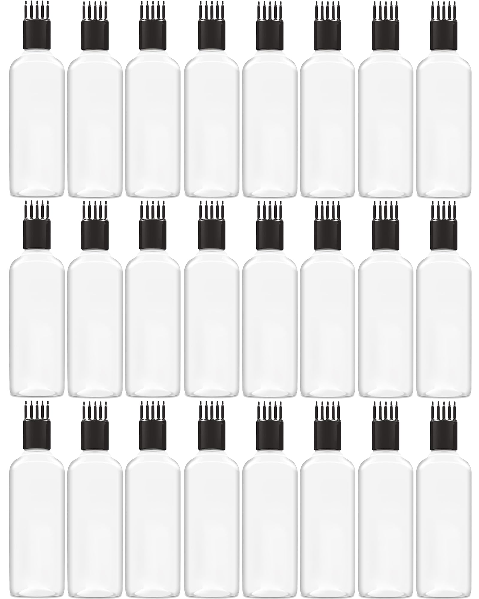 Hair Root Comb Applicator Bottle For Applying Hair Oil, Liquid and Medicine, Oil Applicator Bottle For Scalp, 100ml Applicator Hair Root Bottle, Transparent Bottle, Black Comb, Pack of 24-image-7