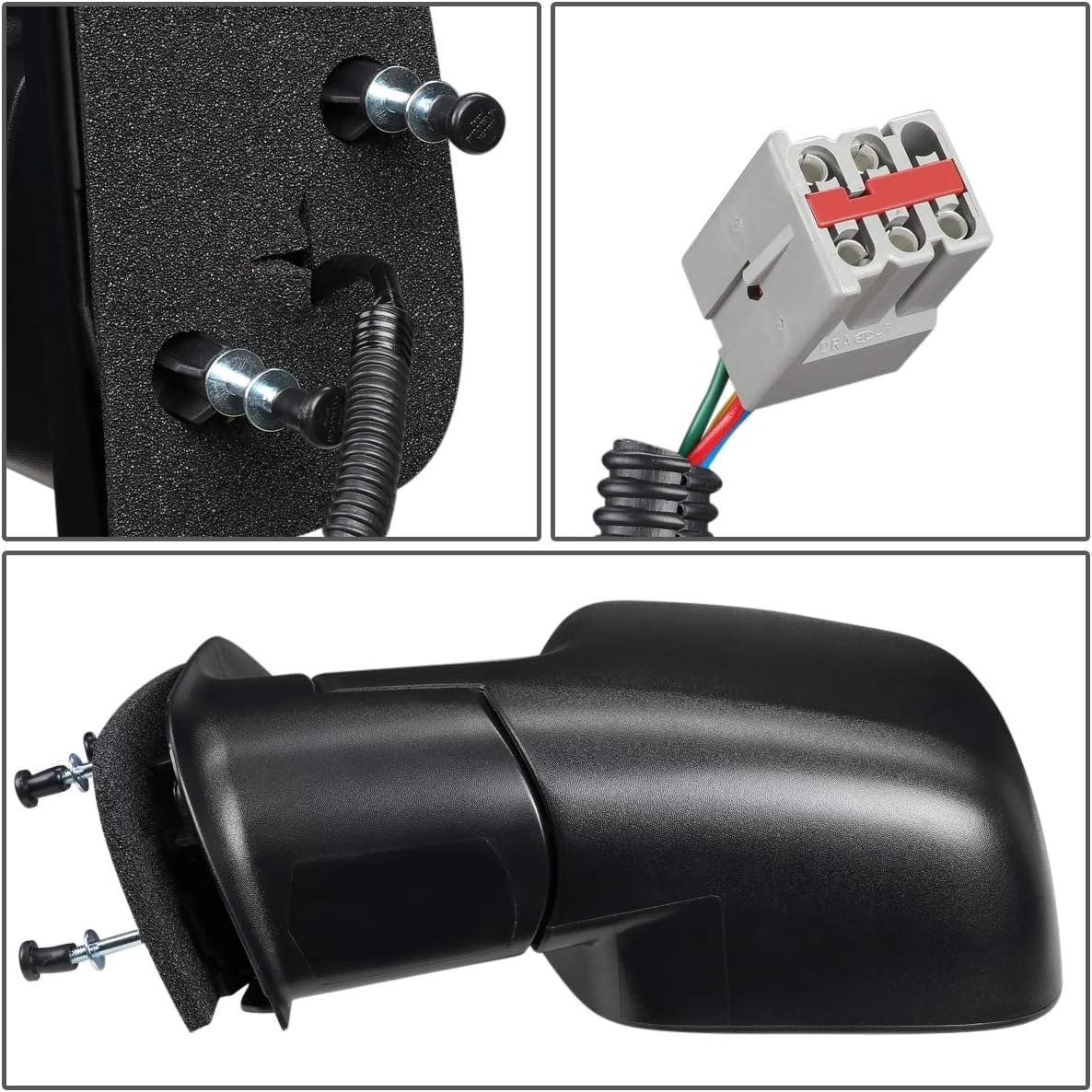 Auto Dynasty FO1320276 OE Style Powered Driver/Left Side View Door Mirror Compatible with Ford Econoline E150 E250 02-06